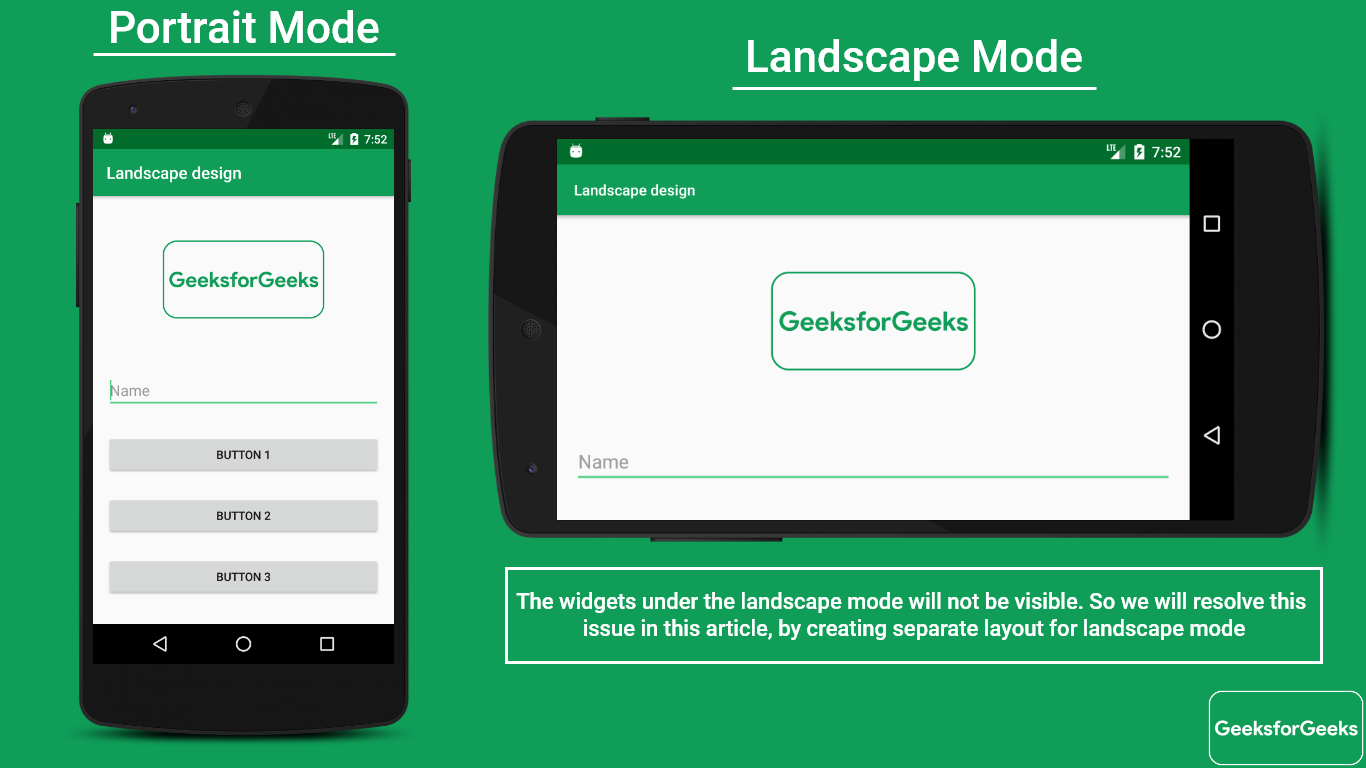 Designing The Landscape And Portrait Mode Of Application In Android GeeksforGeeks
