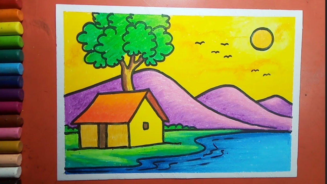 Easy And Simple Landscape Drawing YouTube