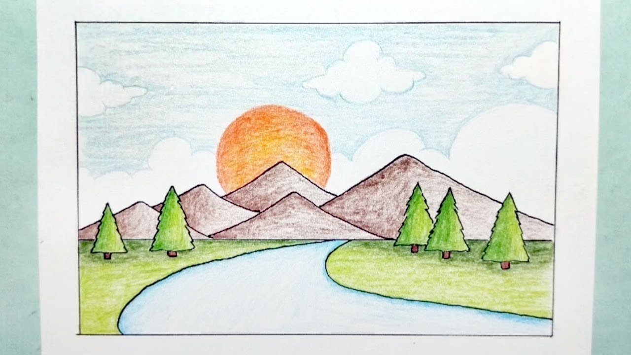 Easy Landscape Drawing YouTube