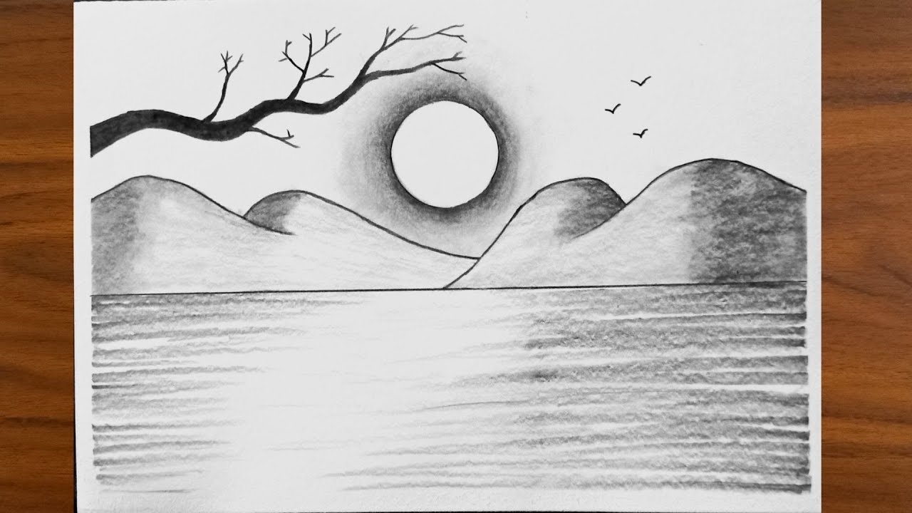 Easy Scenery Drawing Scenery Drawing For Beginners Pencil Drawing For Beginners Step By Step YouTube