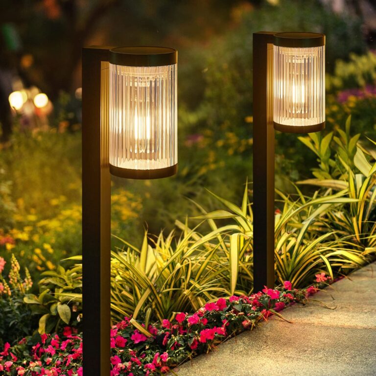 ELECLINK Solar Pathway Lights Outdoor 2 Pack Upgraded Solar Outdoor Lights Super Bright Up To 12Hrs IP65 Waterproof Solar Garden Lights Outdoor Solar Lights For Outside Yard Landscape Path Walkway Amazon