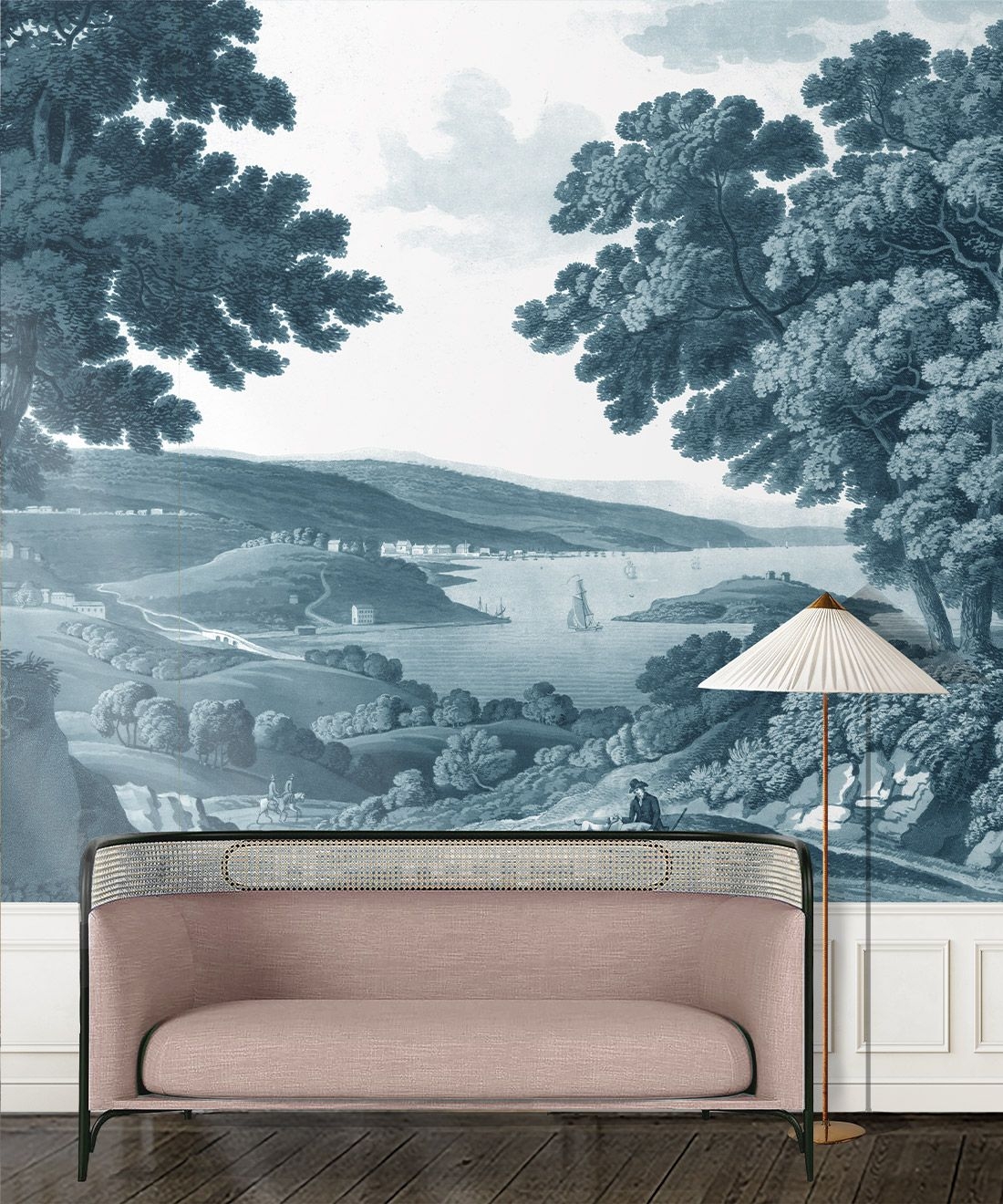 English Landscape Mural Countryside Scene Milton King USA
