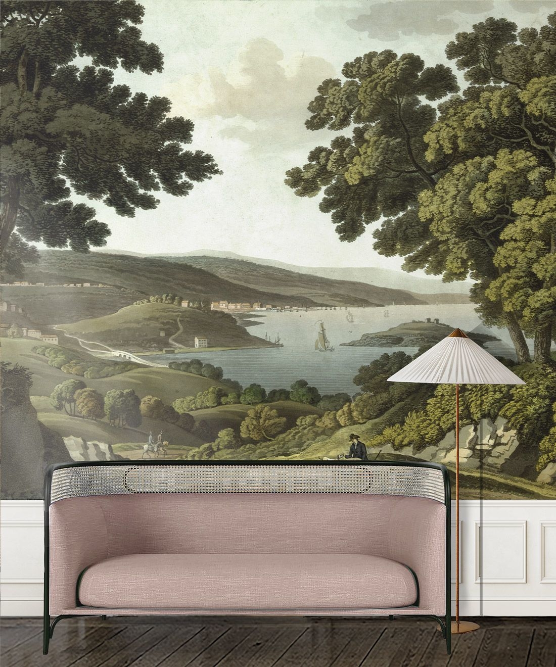 English Landscape Mural Countryside Scene Milton King USA