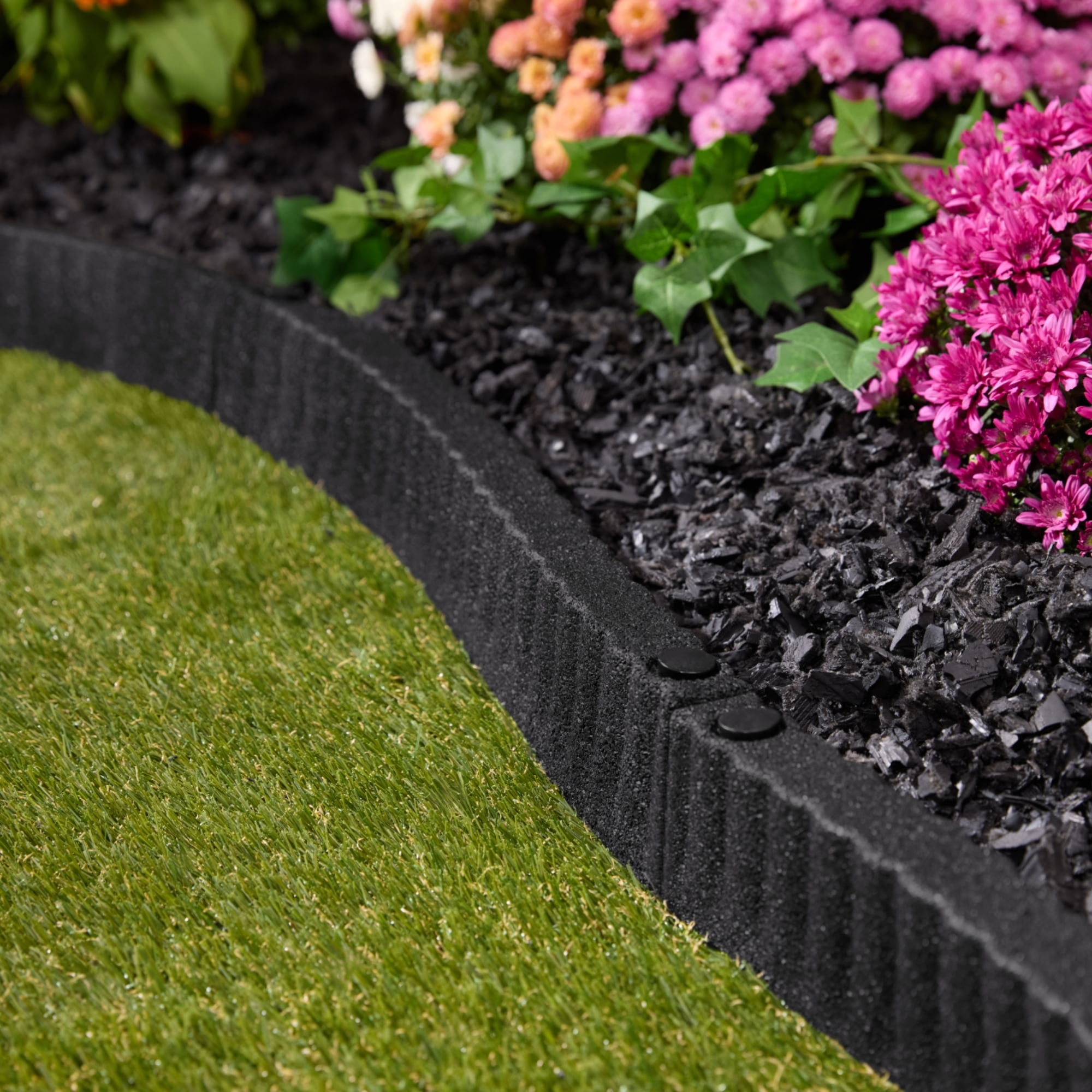 Expert Gardener 2 X 3 Black Recycled Rubber Garden Border Landscape Edging 18 Pack Walmart