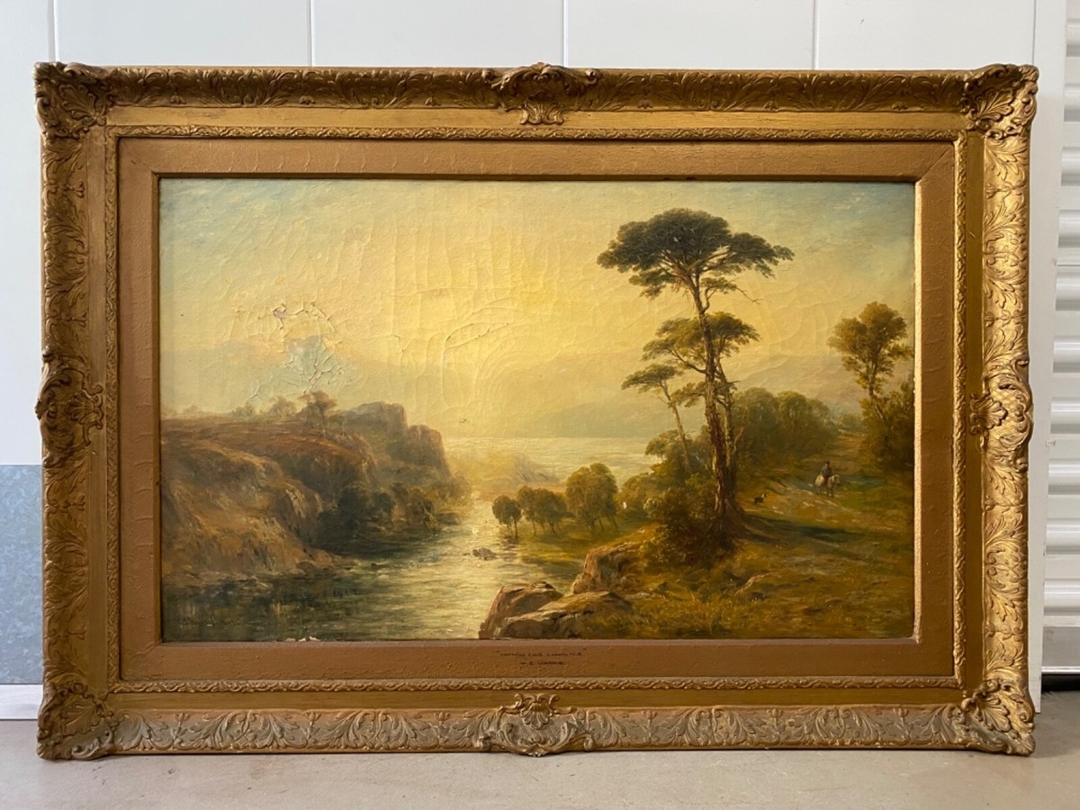  Fine Antique Old Scottish Loch Landscape Oil Painting William E HARRIS 1909 EBay