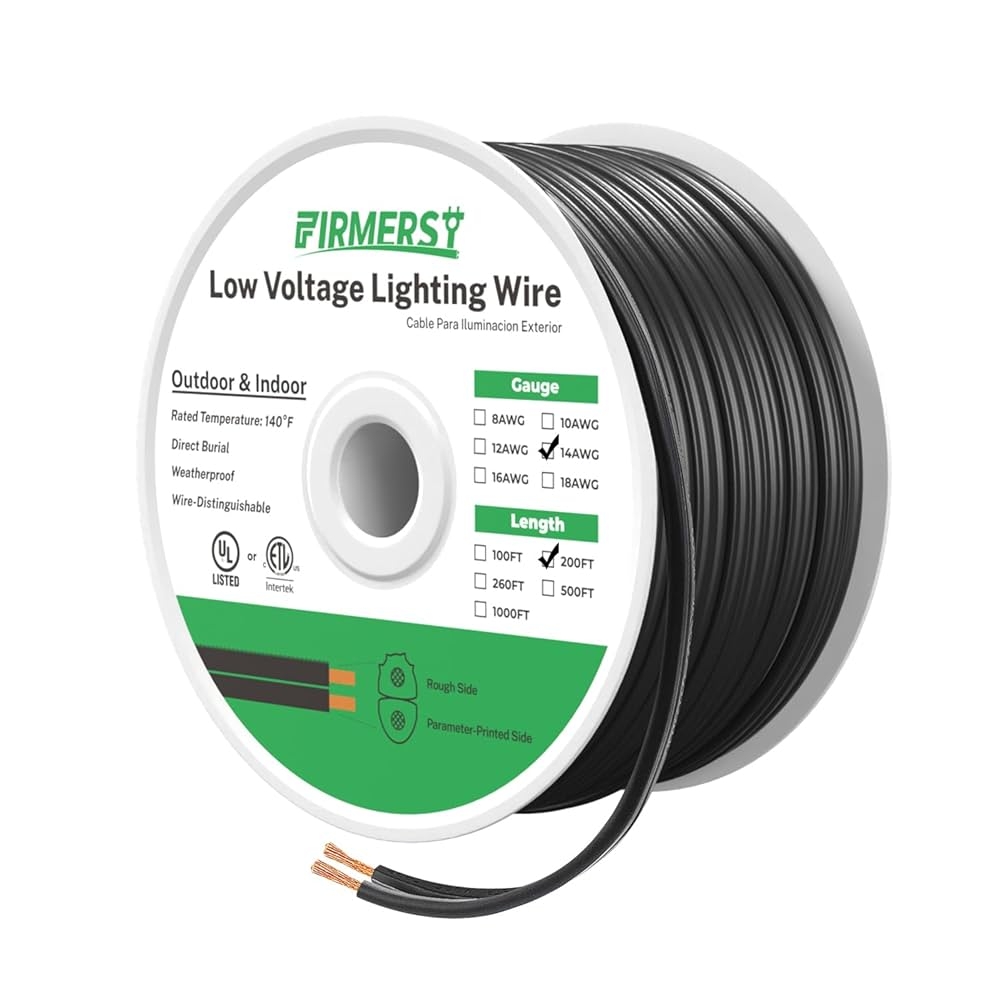 FIRMERST 14 2 Low Voltage Landscape Wire Outdoor Lighting Cable 200 Feet Amazon