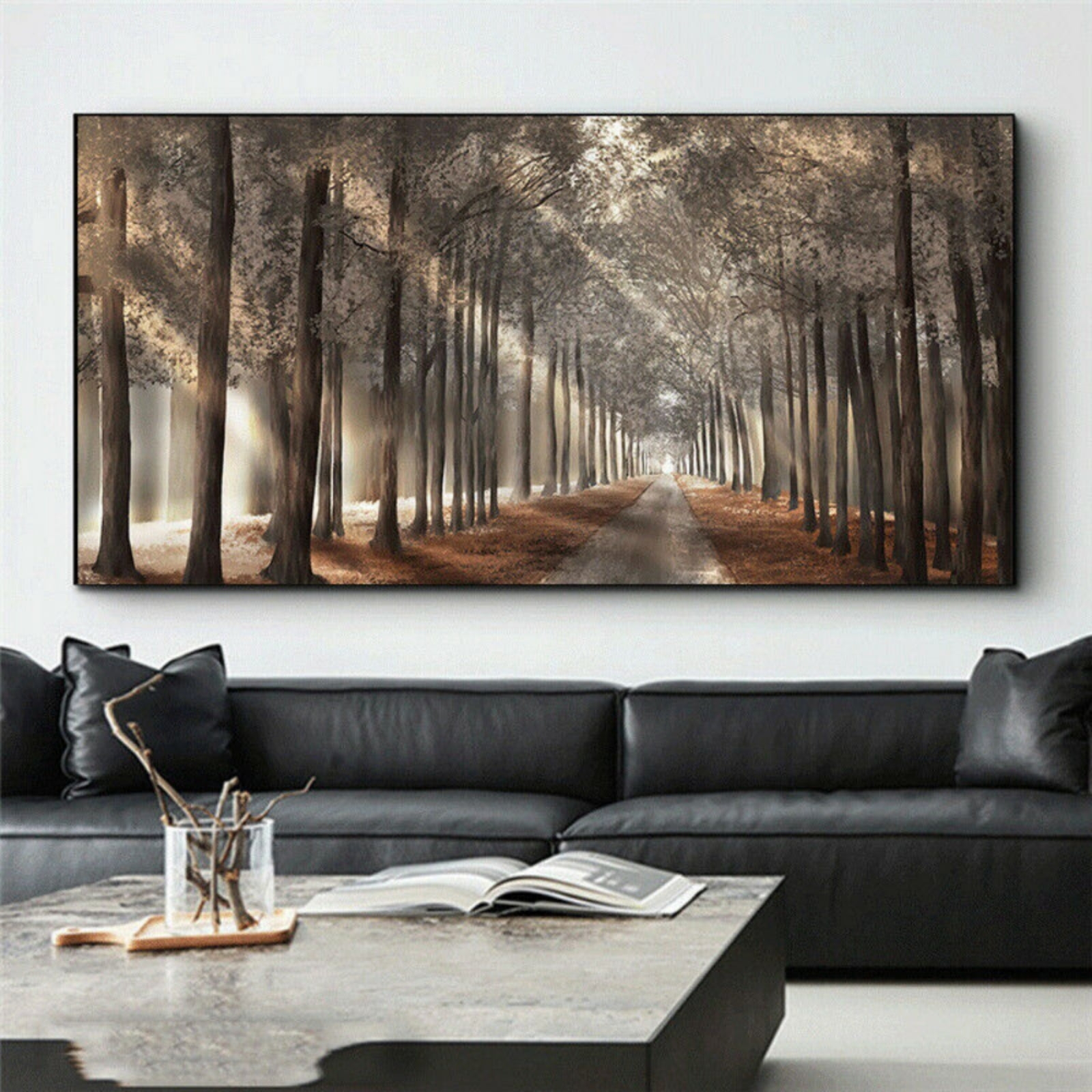 Forest Canvas Wall Art Living Room Wall Decor Large Nature Unframed Pictures Canvas Artwork Contemporary Wall Art Modern Landscape Foggy Sunshine For Kitchen Office Home Decoration Walmart