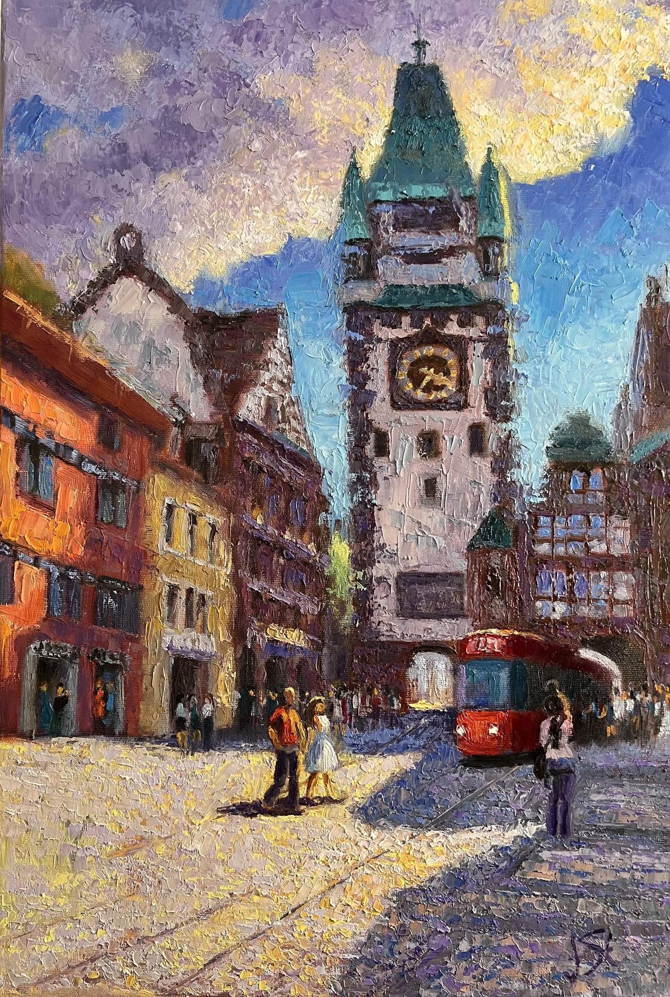 Freiburg Cityscape Urban Landscape Rich Summer Painting Arts Artists Artwork
