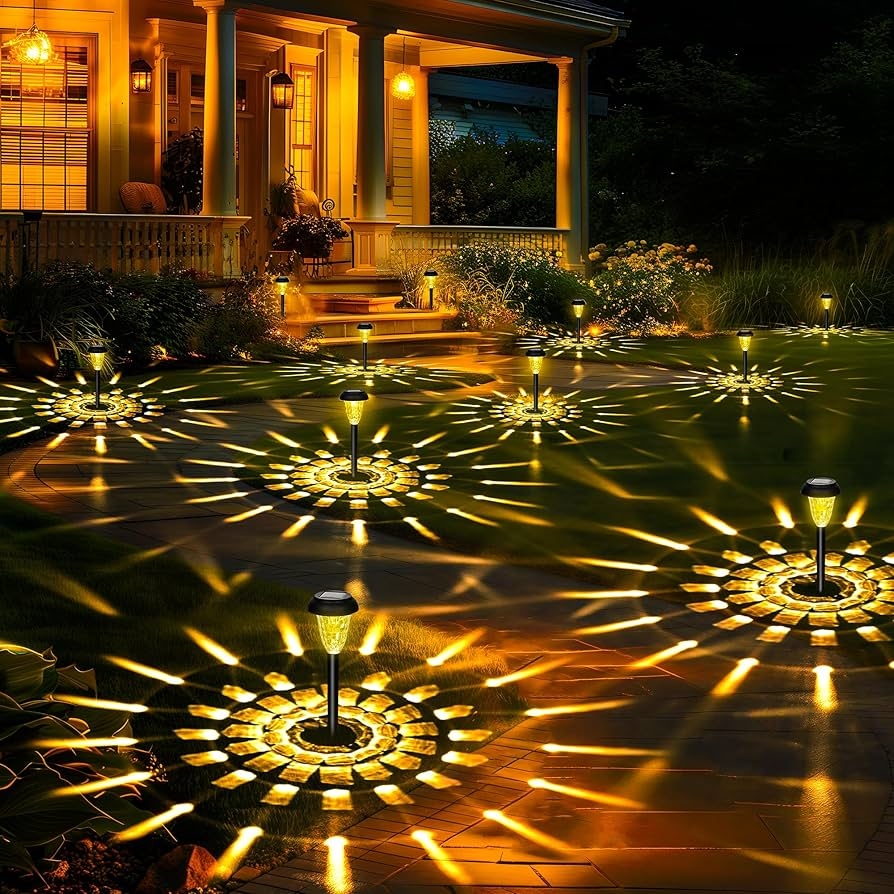 GIGALUMI 16 Pack Solar Lights Outdoor Waterproof Warm White Pathway Light Solar Powered Landscape Lighting Garden Lights For Decor Patio Garden Yard Pathways Walkways Amazon
