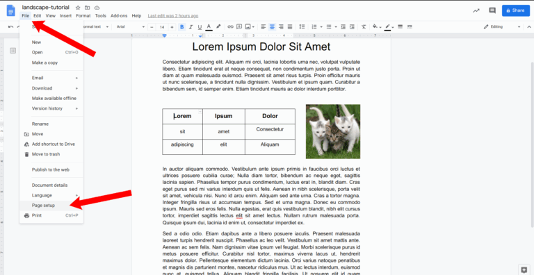 Google Docs Landscape Tutorial How To Make A Google Doc Landscape Orientation