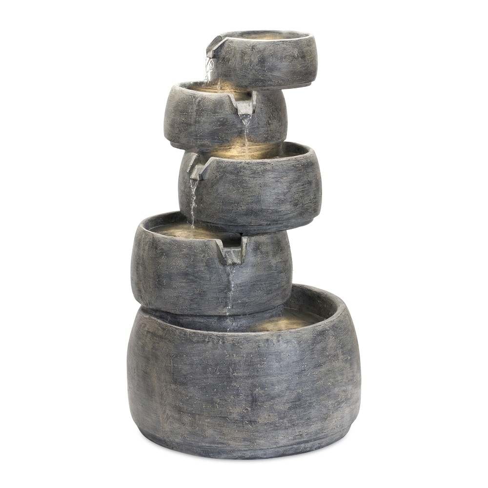 Gray 5 Bowl Resin Fountain Lurvey Landscape Supply