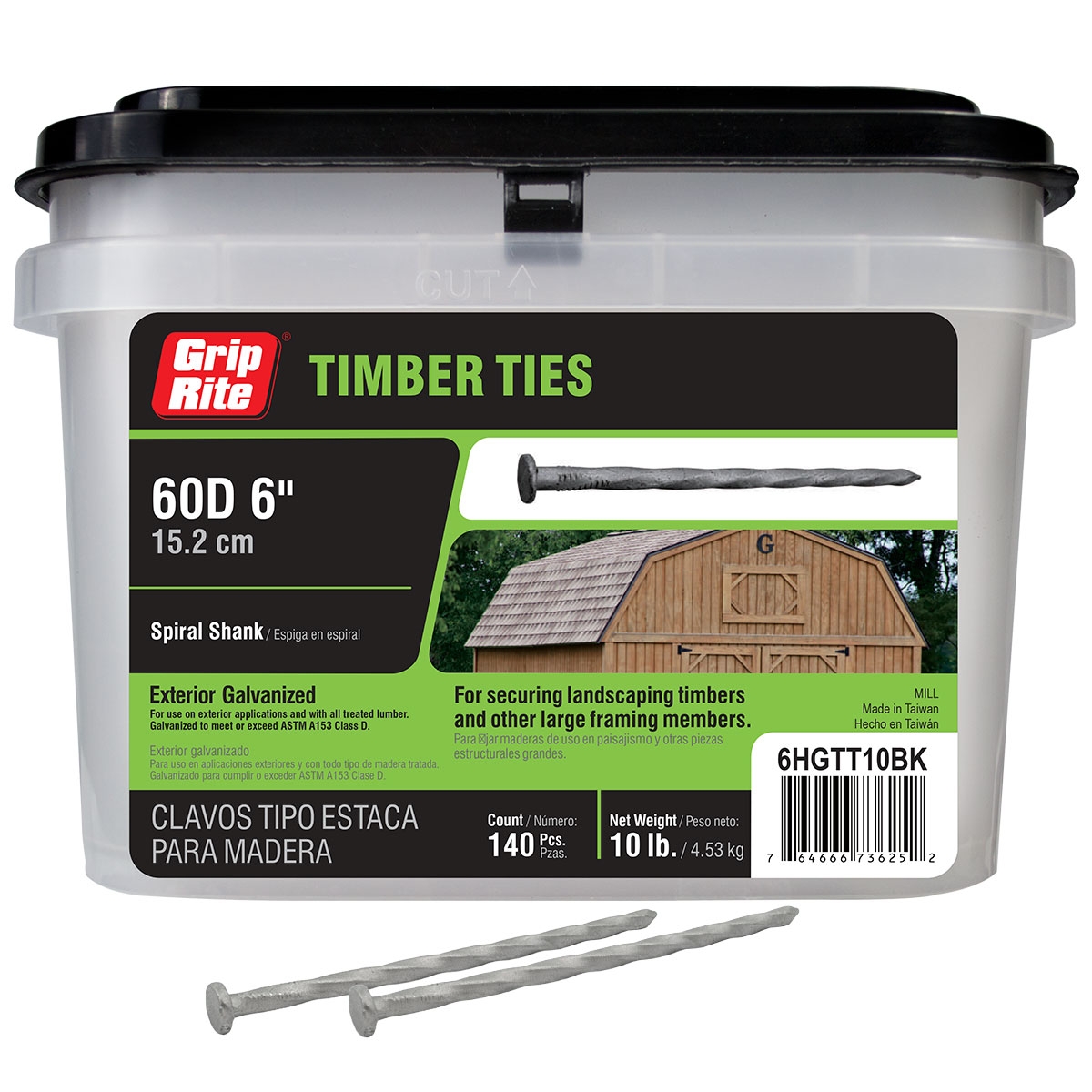 Grip Rite 10 lb 6 in X 0 108 in Timber Tie Spike 6HGTT10BK At Lowes