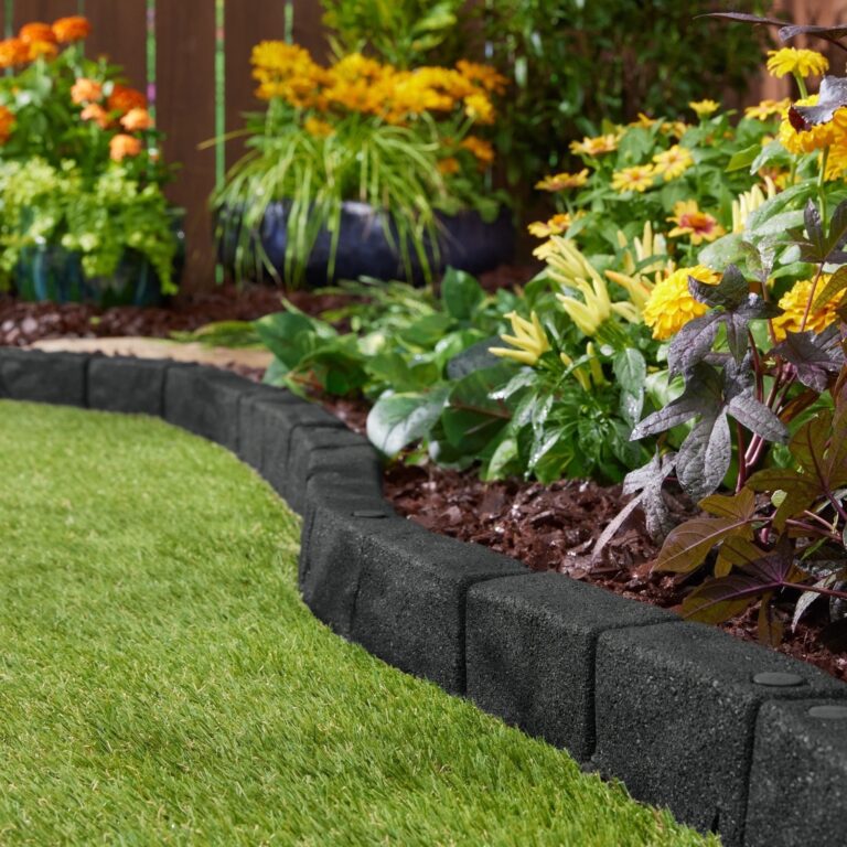 GroundSmart Cobblestone Rubber Garden Edging Easy Lawn Bed Sidewalk Border 4 Gray 4 Pack Walmart