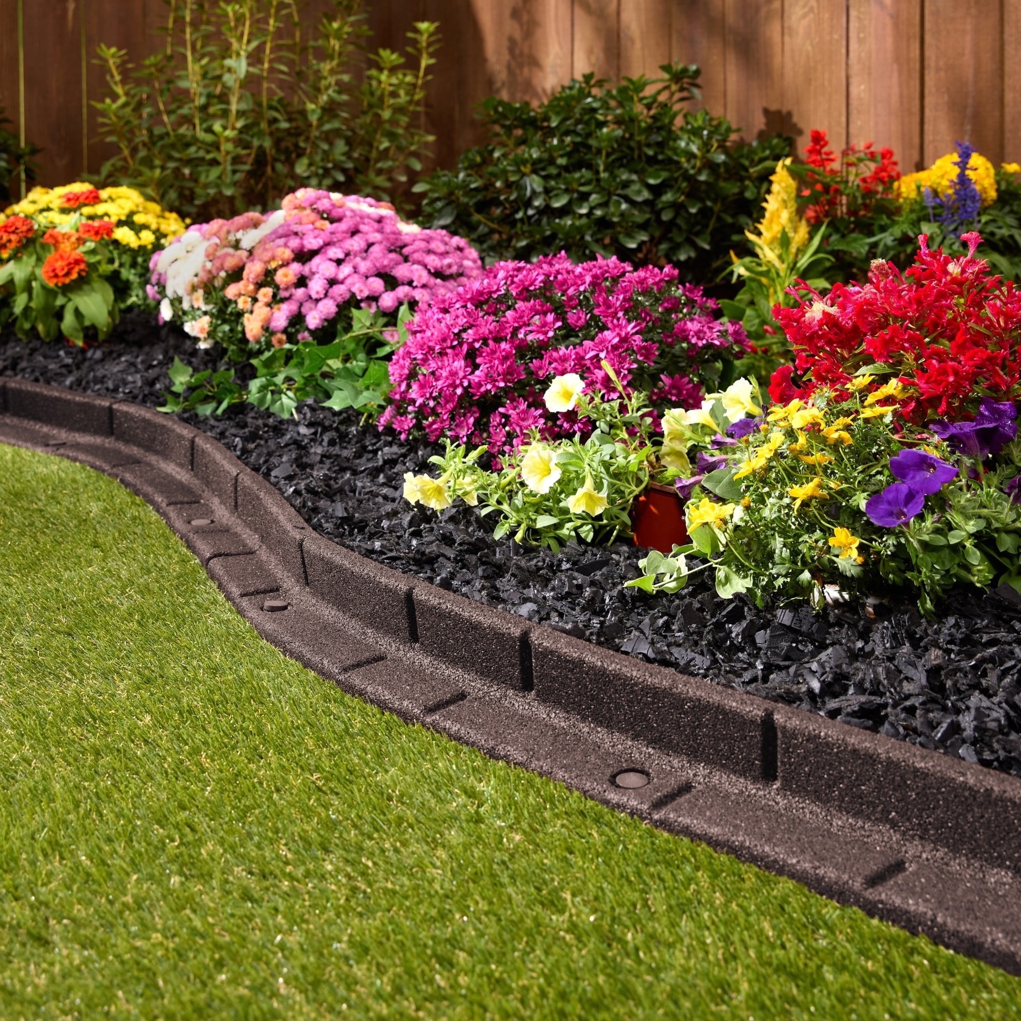 GroundSmart Roman Brick Landscape Edging 4 Brown Rubber Garden Edging Border 6 Pack Walmart