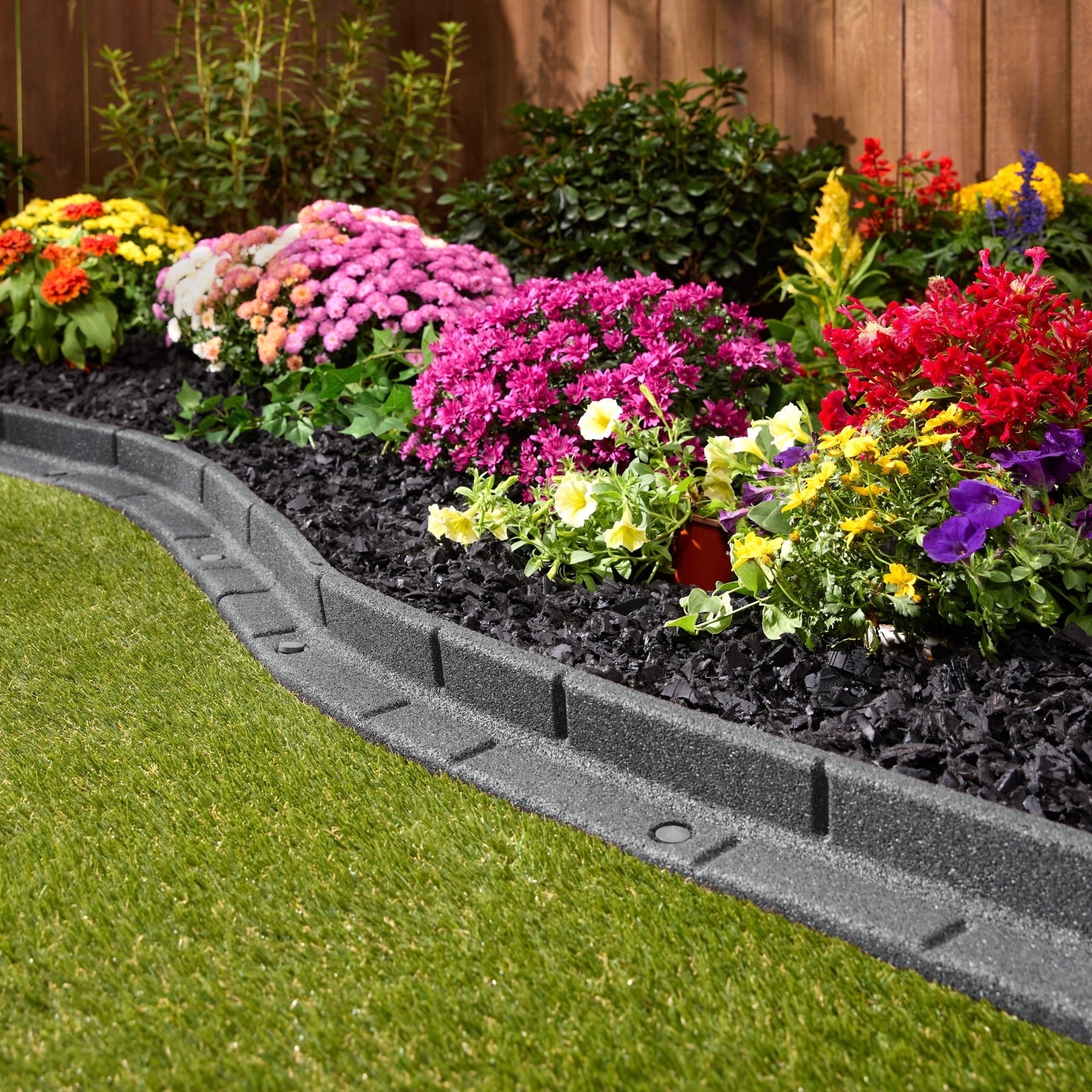 GroundSmart Roman Brick Landscape Edging 4 Brown Rubber Garden Edging Border 6 Pack Walmart
