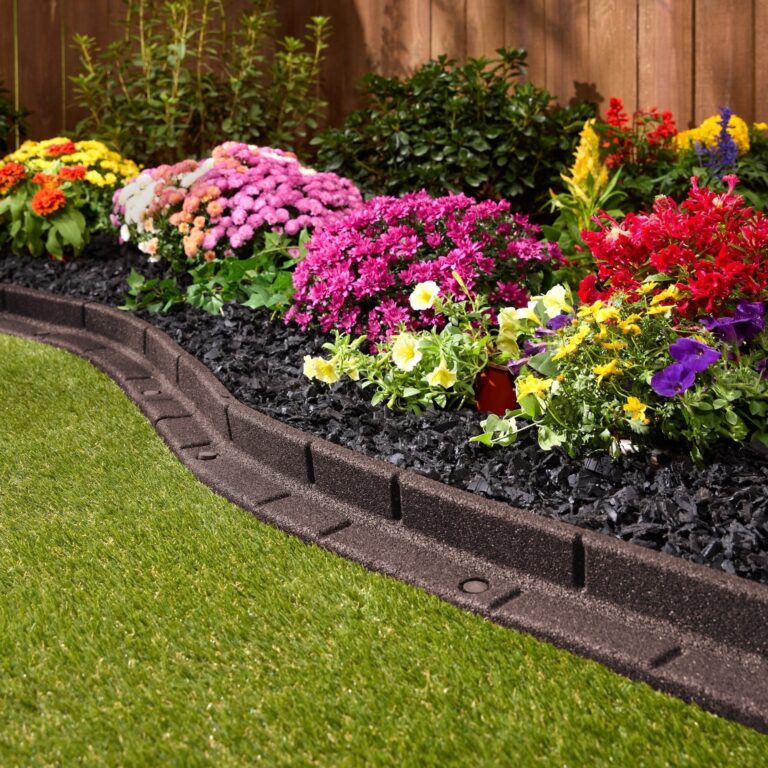 GroundSmart Roman Brick Landscape Edging 4 Brown Rubber Garden Edging Border 6 Pack Walmart