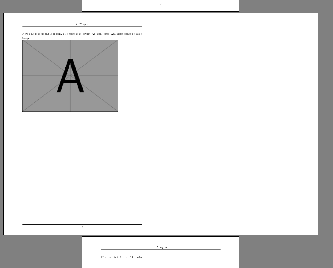 Header Footer A3 Paper Landscape In A4 Portrait Document With Same Margins TeX LaTeX Stack Exchange