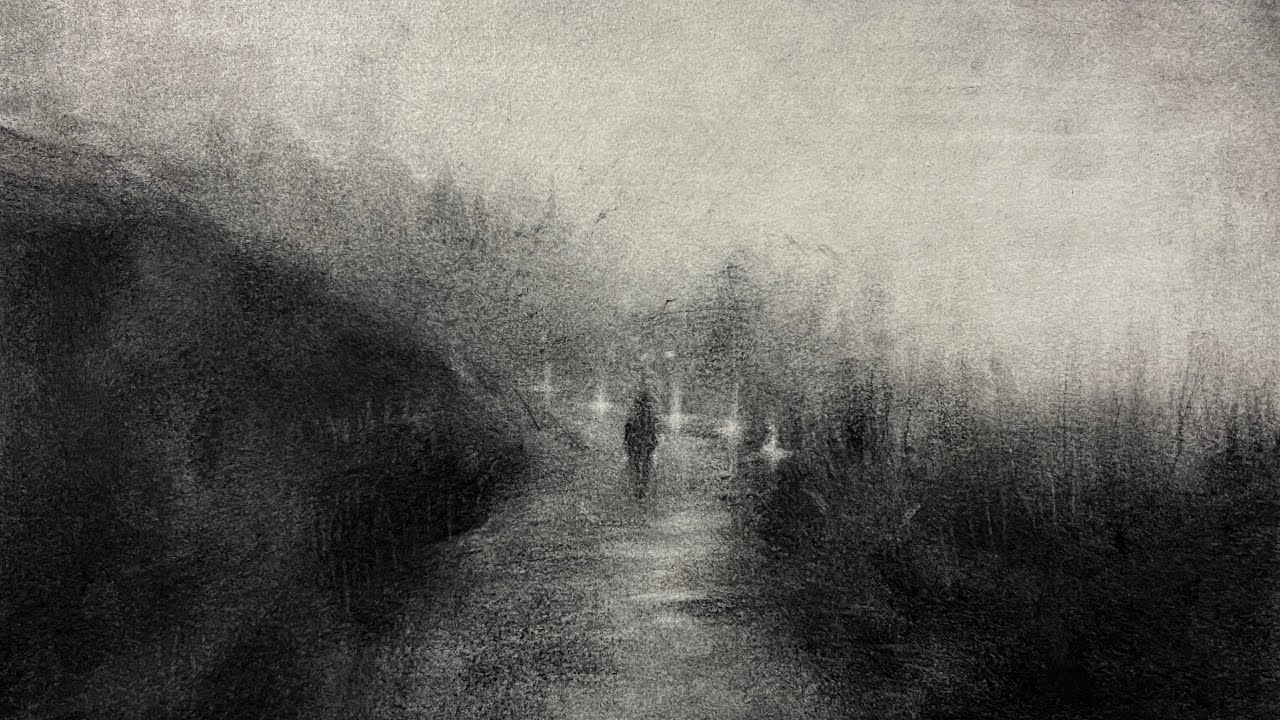 HOW TO DRAW A MOODY CHARCOAL LANDSCAPE YouTube
