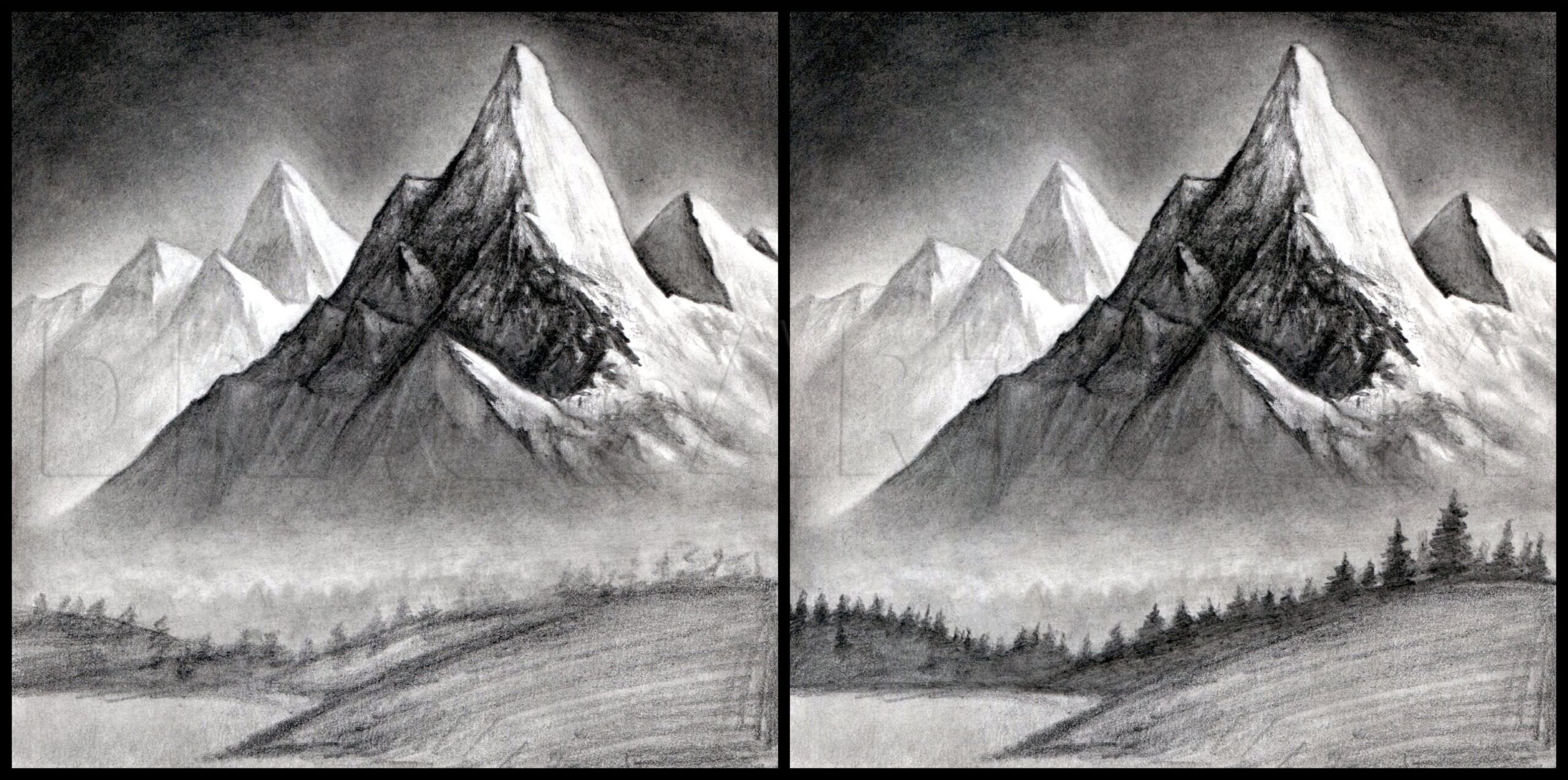 How To Draw A Realistic Landscape Draw Realistic Mountains Drawing Step By Step By Finalprodigy DragoArt