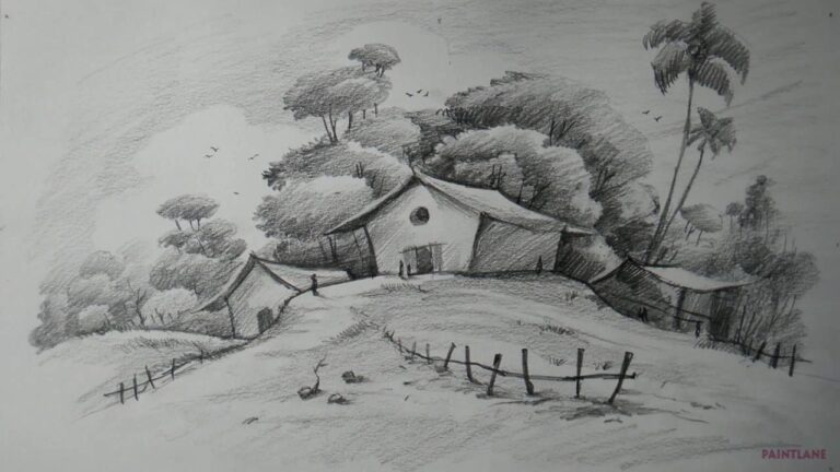 How To Draw Easy And Simple Landscape For Beginners With PENCIL YouTube