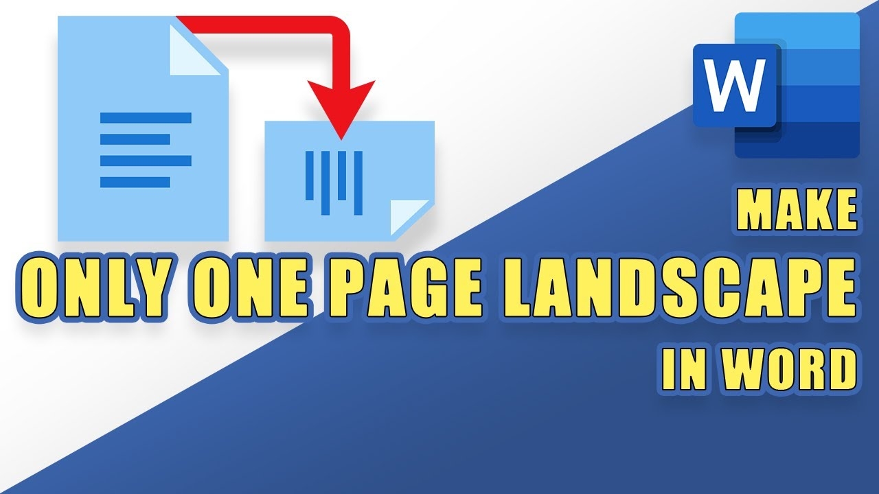 make one word page landscape