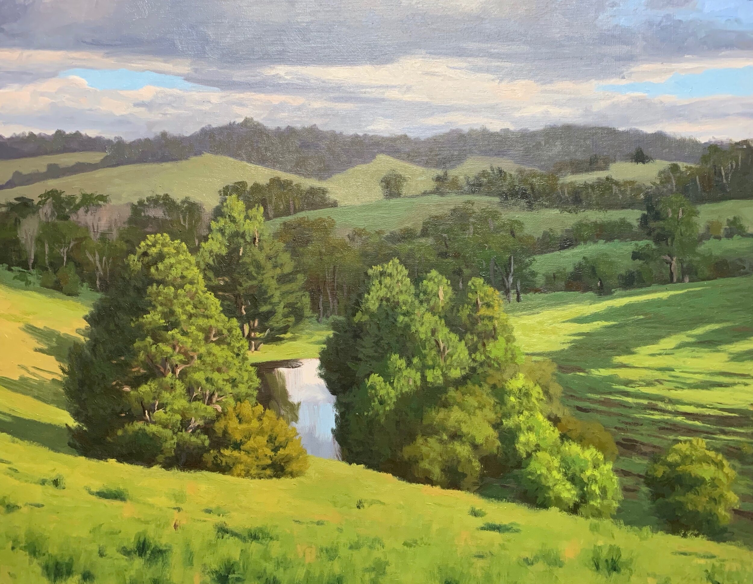 How To Paint A Landscape Painting Trees And Rolling Hills Samuel Earp