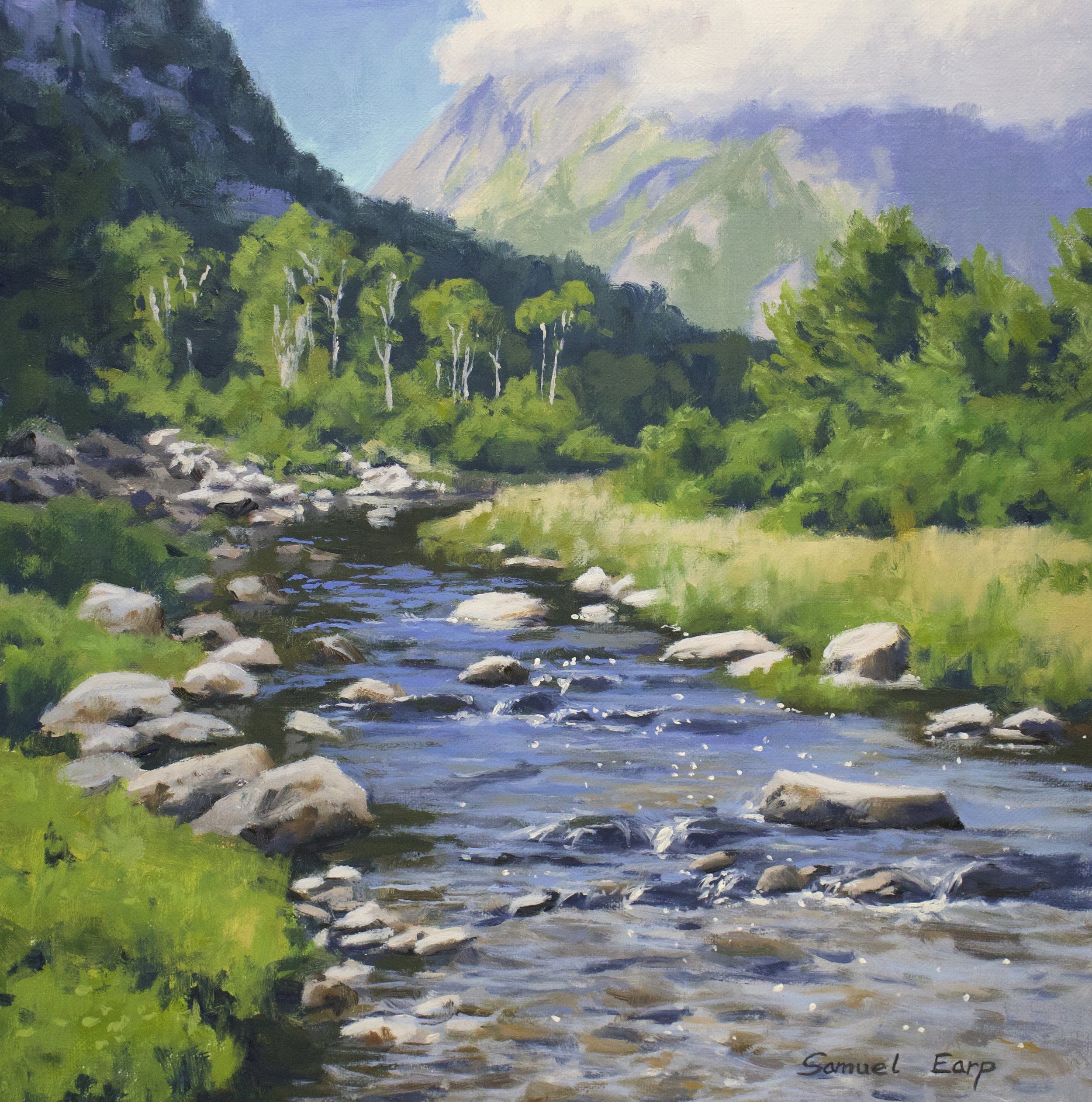 How To Paint A Mountain River Landscape Samuel Earp
