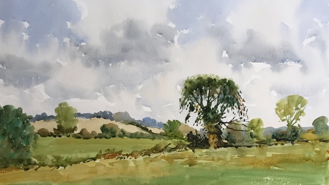 How To Paint A Summer Landscape In Watercolour YouTube
