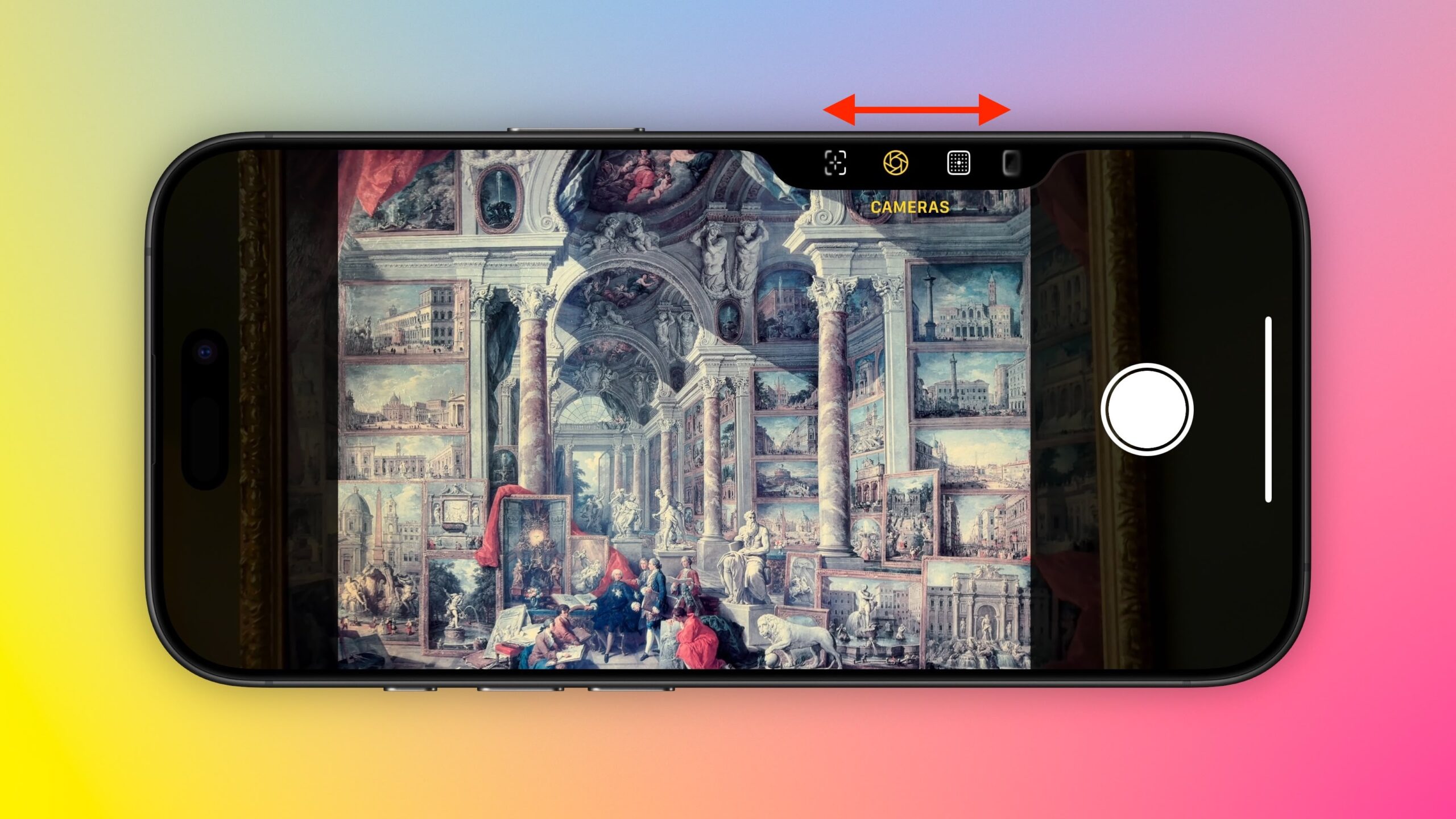 photo camera ui landscape mode