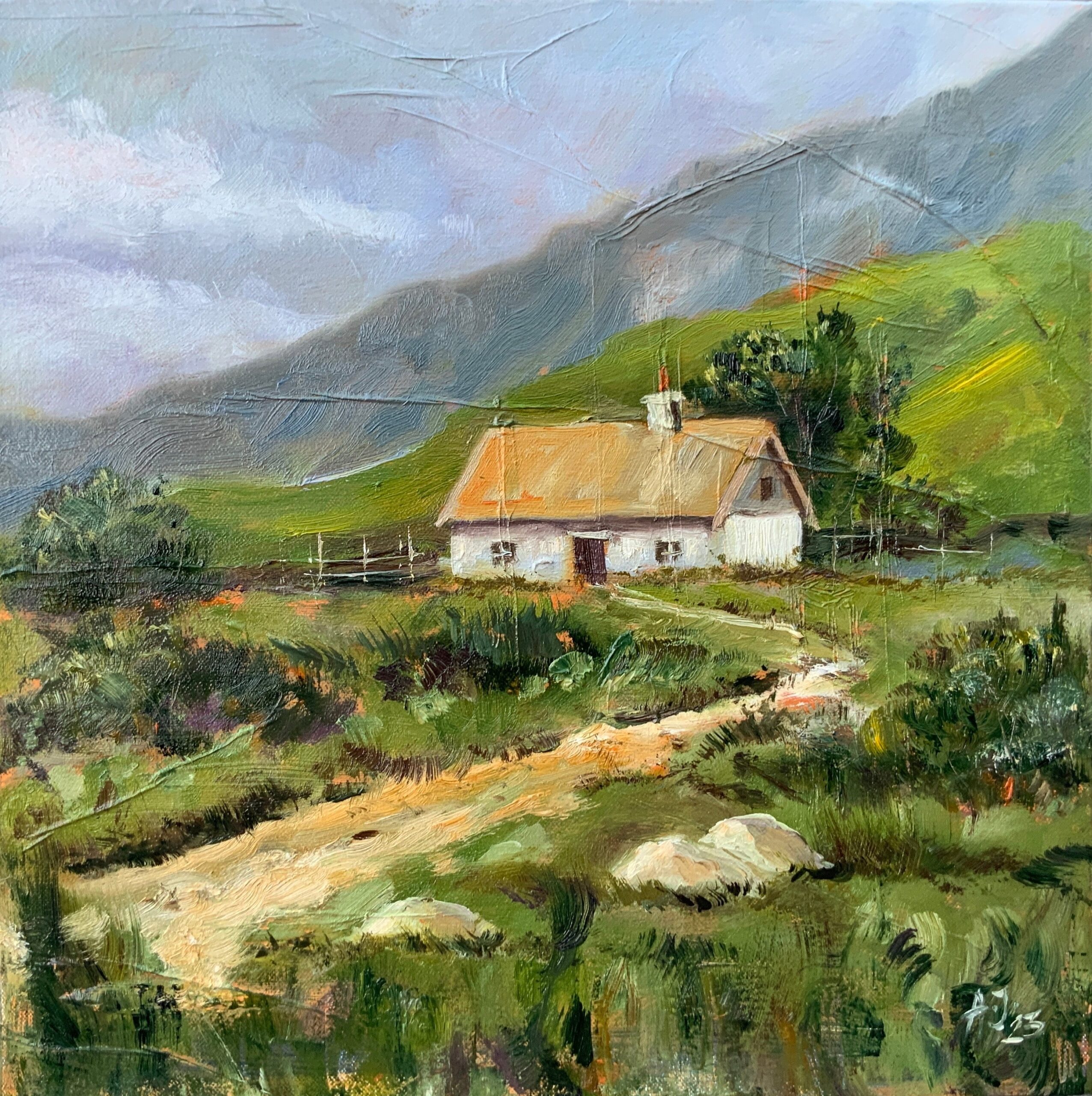 Irish Cottage Painting Ireland Field Original Art Irish Country Artwork Impasto Oil Painting Landscape Artwork By Theartofimpression Etsy Norway