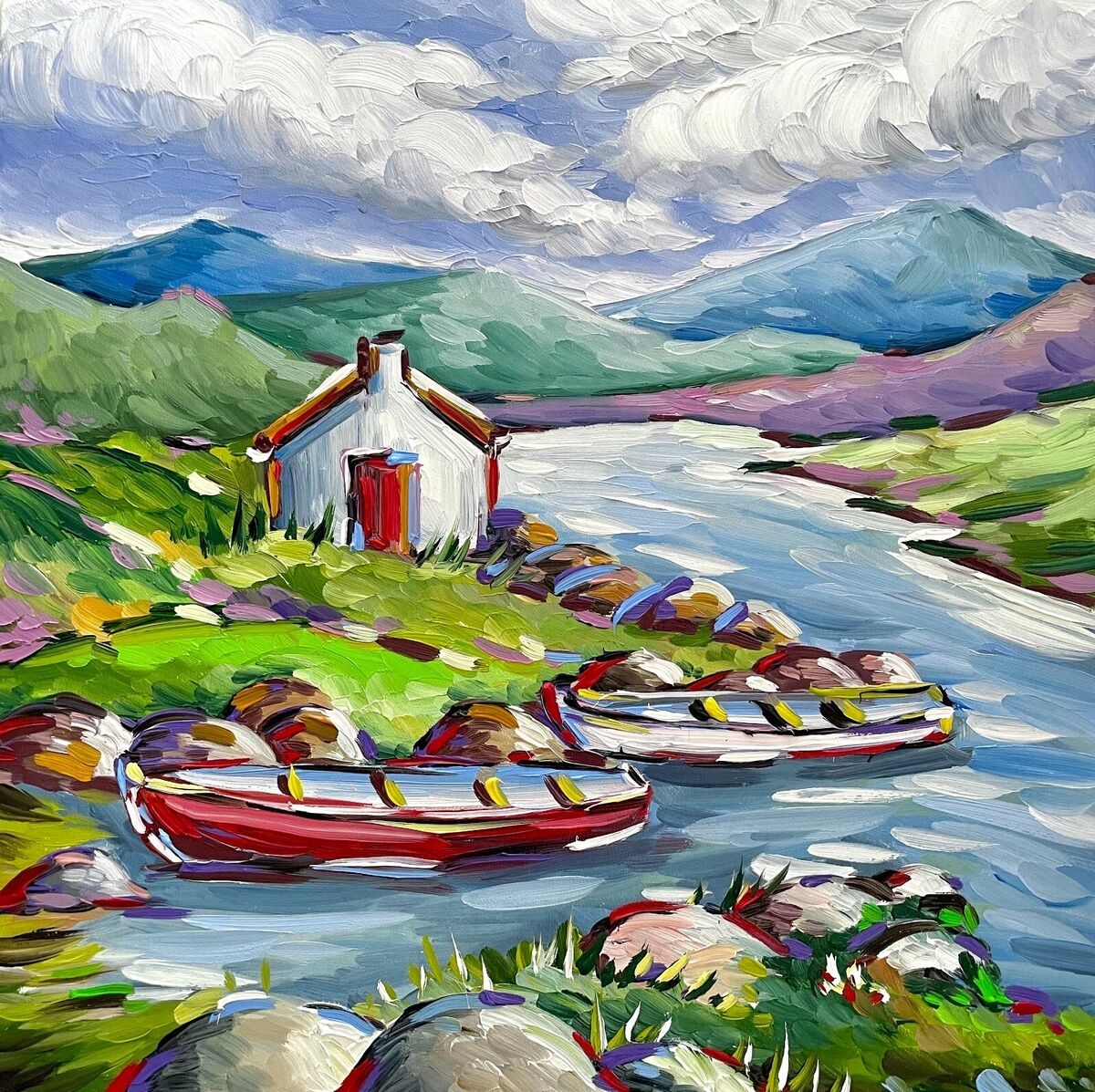 Irish Landscape Oil Painting Ireland Wall Art Wicklow Mountains Art 8x8 Inches EBay