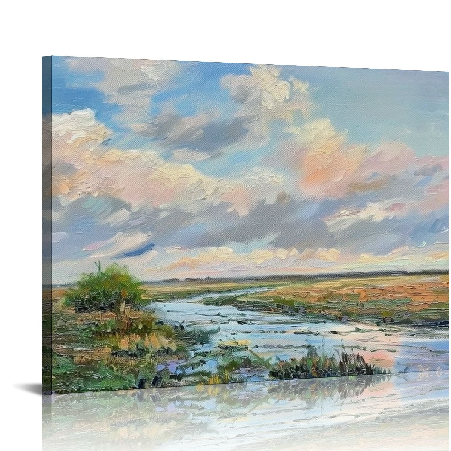 JEUXUS Landscape Canvas Framed Wall Painting Large Nature Scenery Art Picture Modern River Scene Natural Scenic Wilderness Print Artwork For Bedroom Living Room Decor Walmart