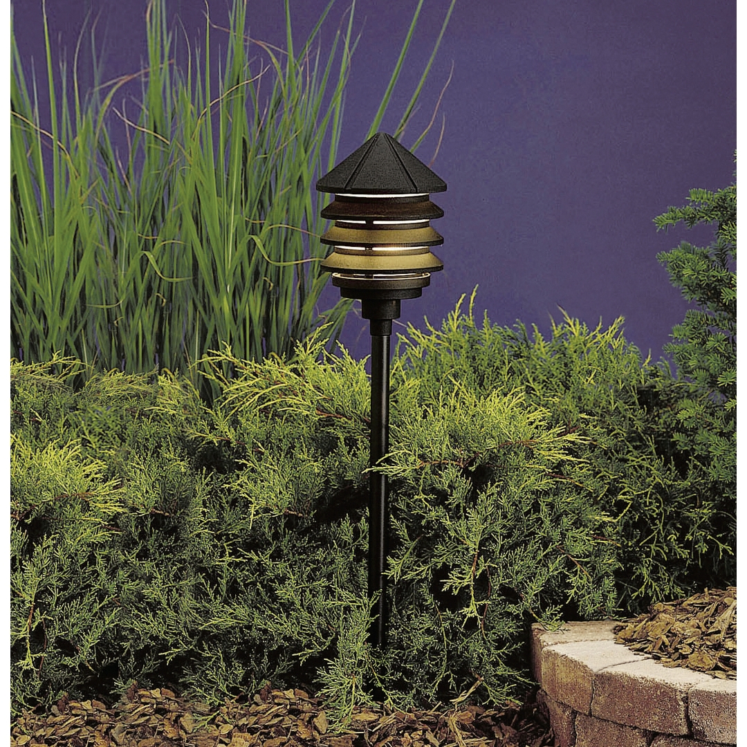 Kichler 15205BKT Six Groove 120 75 00 Watt Textured Black Landscape 120V Path Spread