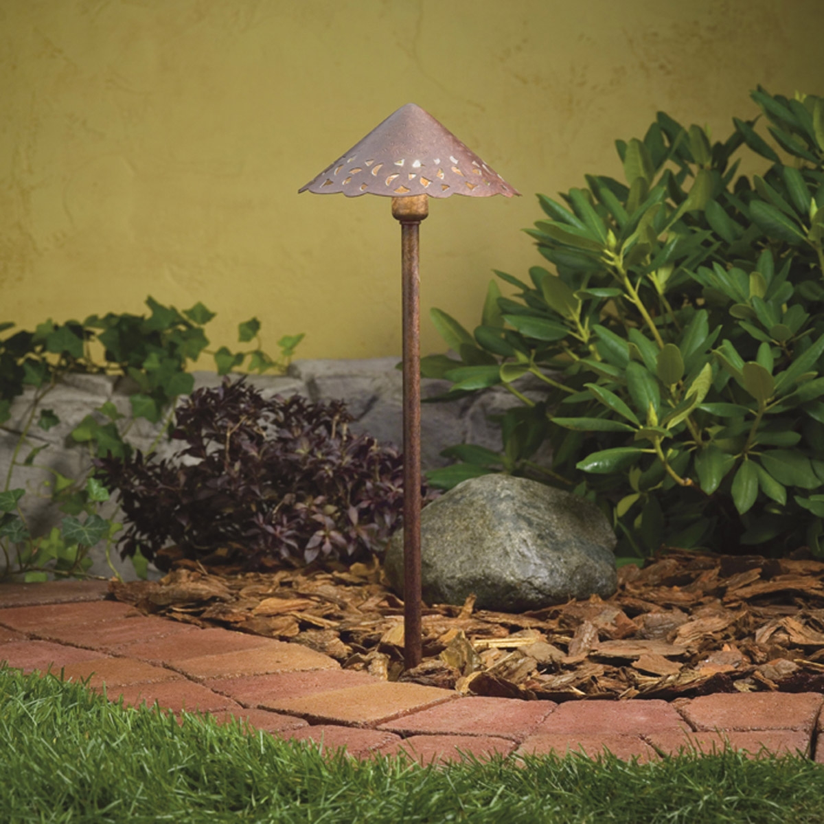 Kichler 15871TZT Landscape LED 12 2 00 Watt Textured Tannery Bronze Landscape 12V LED Path Spread In 3000K