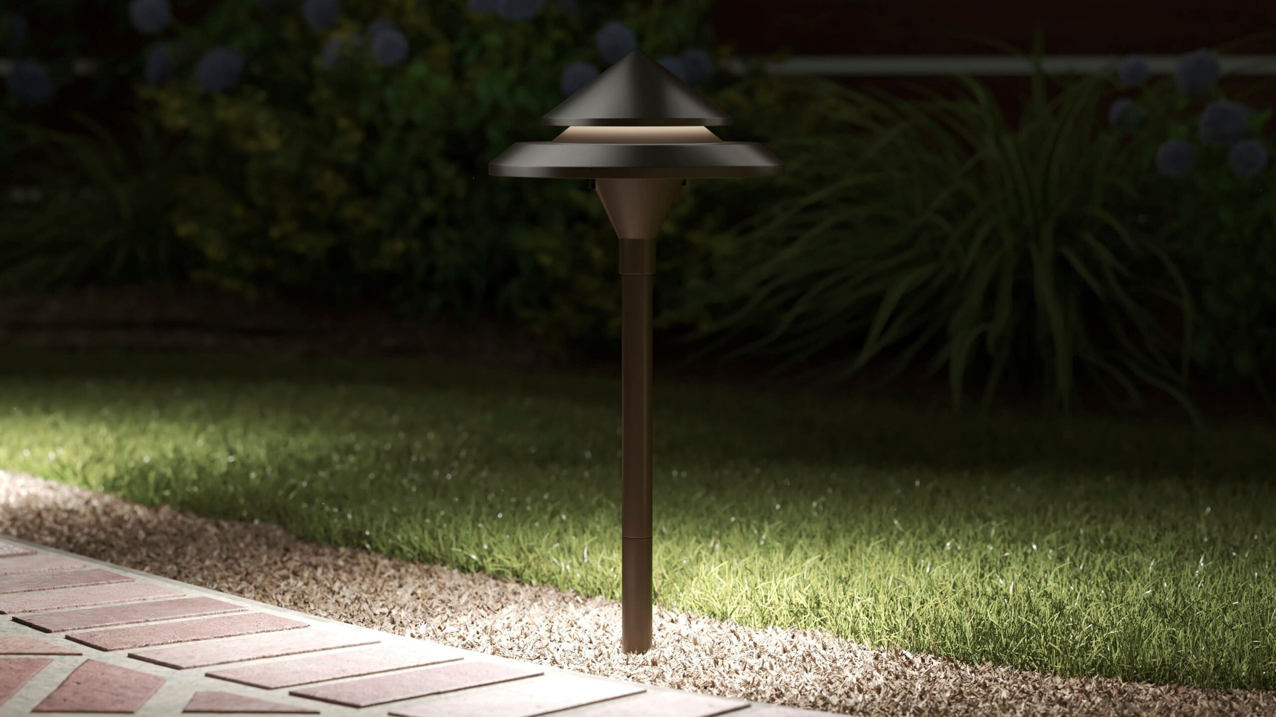 Kichler 200 Lumen 3 Watt Olde Bronze Low Voltage Hardwired LED Outdoor Path Light 3000 K In The Path Lights Department At Lowes