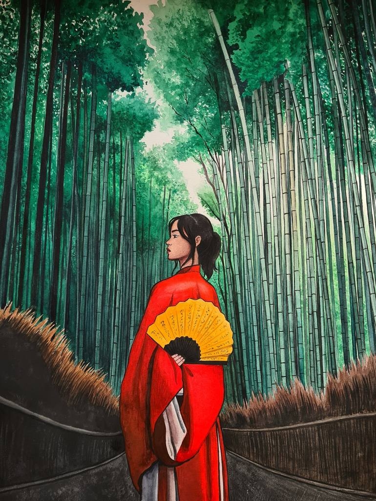Kyoto Painting Japanese Landscape Painting Painting By Arnat Nysanbayev Saatchi Art Chile