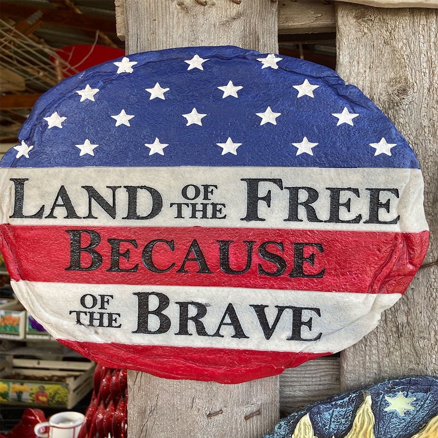 Land Of The Free Stepping Stone Dee sign Landscaping Garden Shop