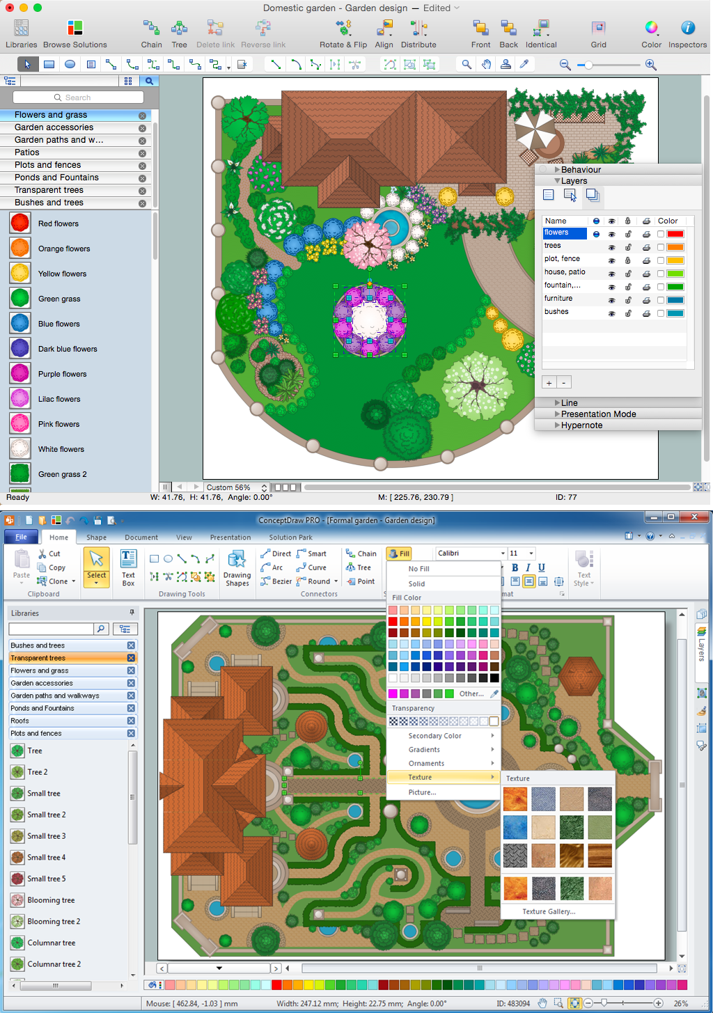 Landscape Architecture With ConceptDraw PRO How To Use Landscape Design Software How To Draw A Landscape Design Plan Patio Landscape Design Software Mac Free
