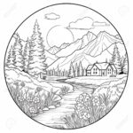 Landscape Coloring Pages Stock Photo Picture And Royalty Free Image Image 210016127 
