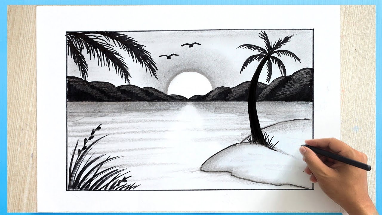 easy landscape drawings