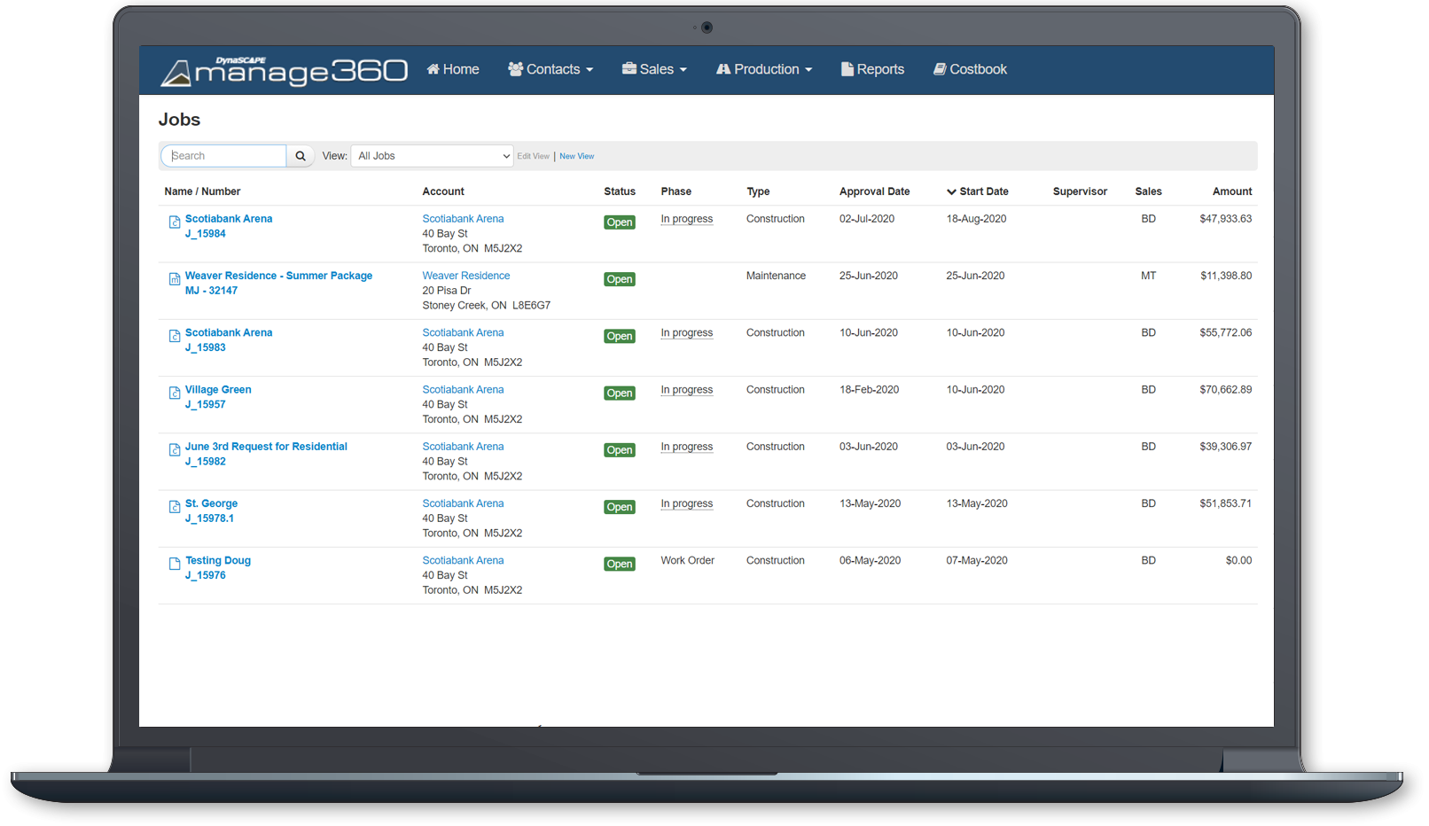 Landscape Job Management Software For Manage360