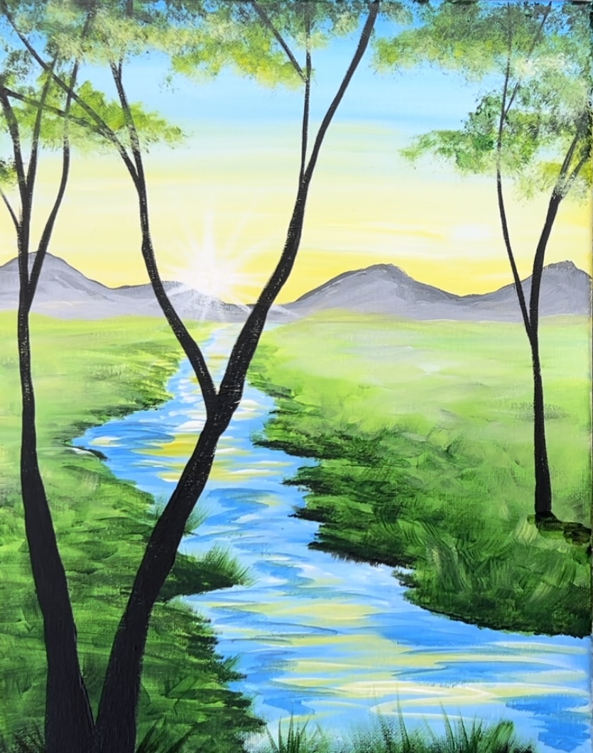 Landscape Painting Tutorial Online Painting For Beginners