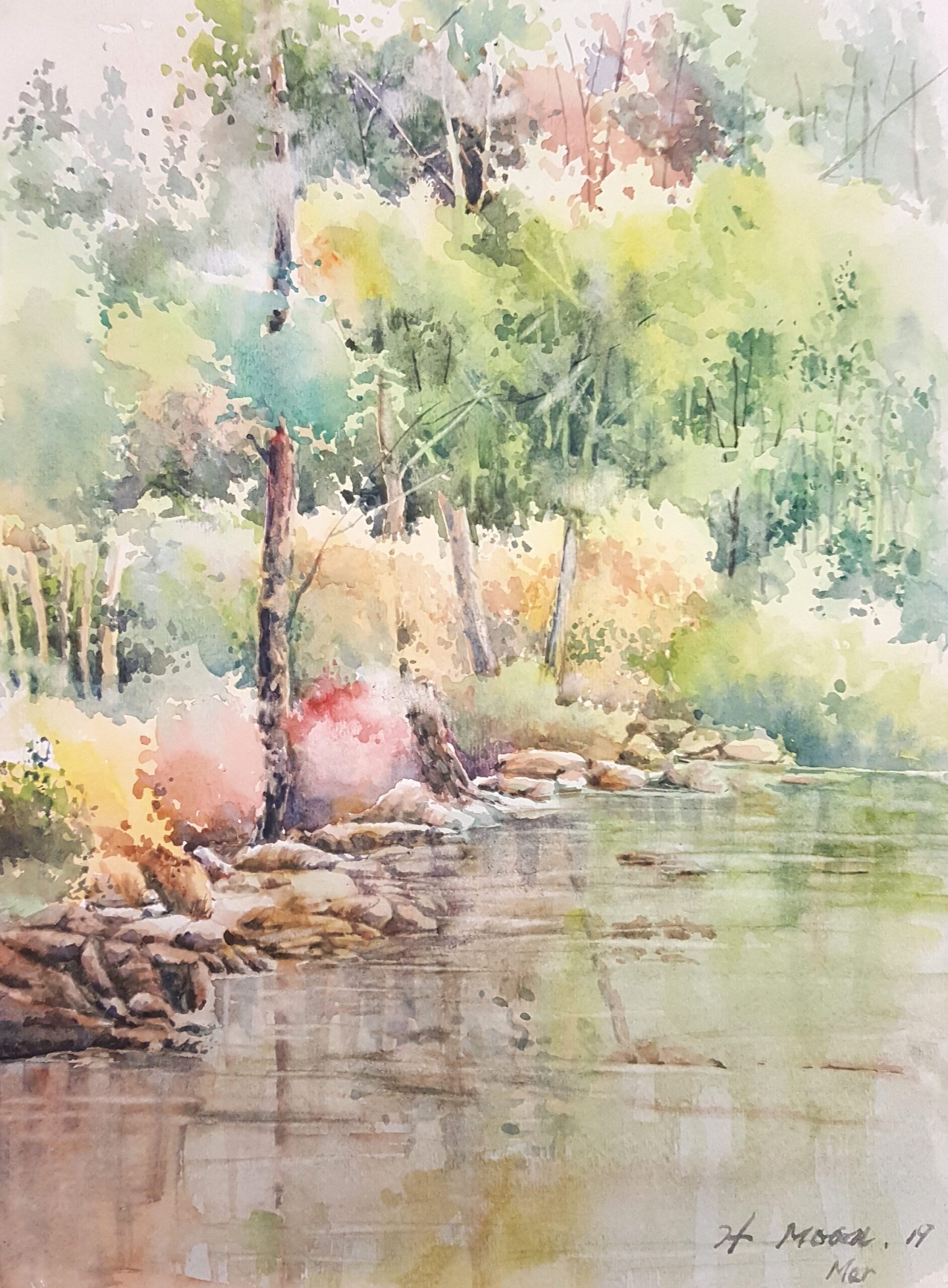 Landscape Watercolor Watercolor Landscape Original Painting Nature Painting Watercolor Art Living Room Decor Etsy