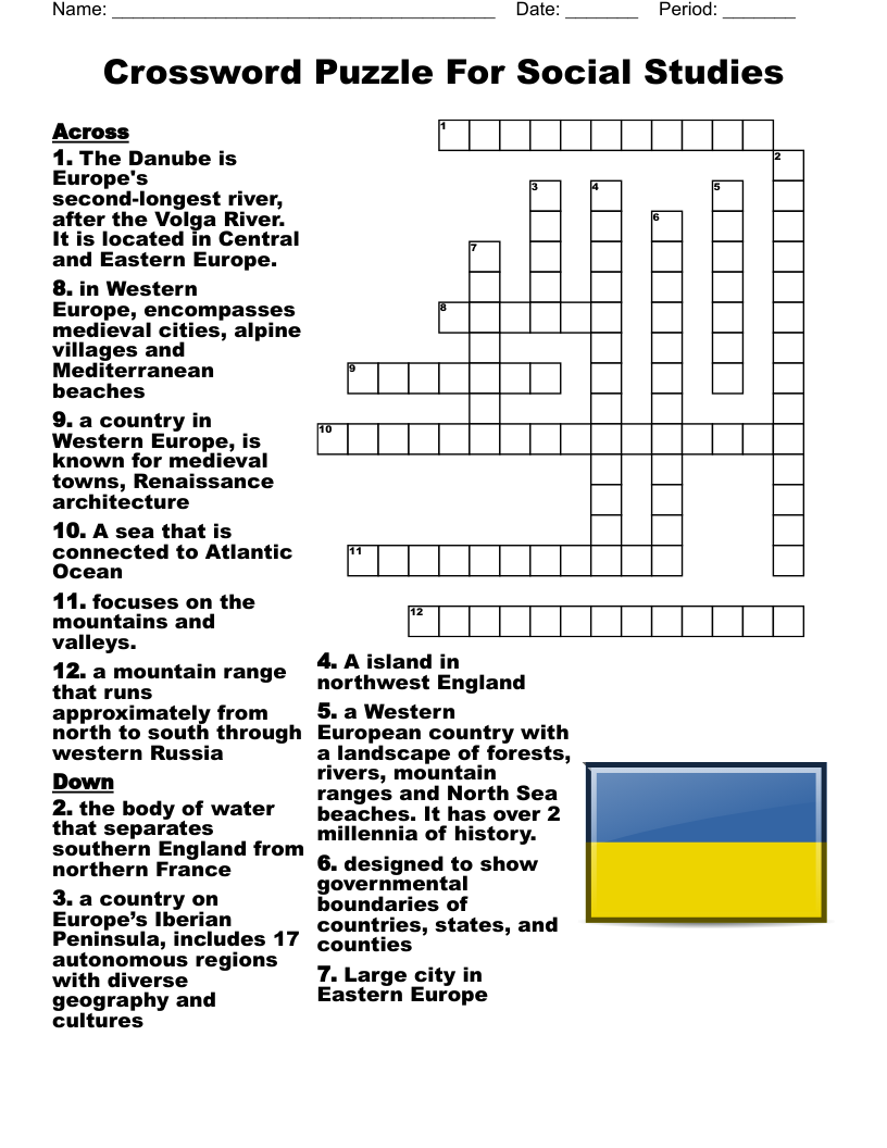 Landscapes Crossword WordMint