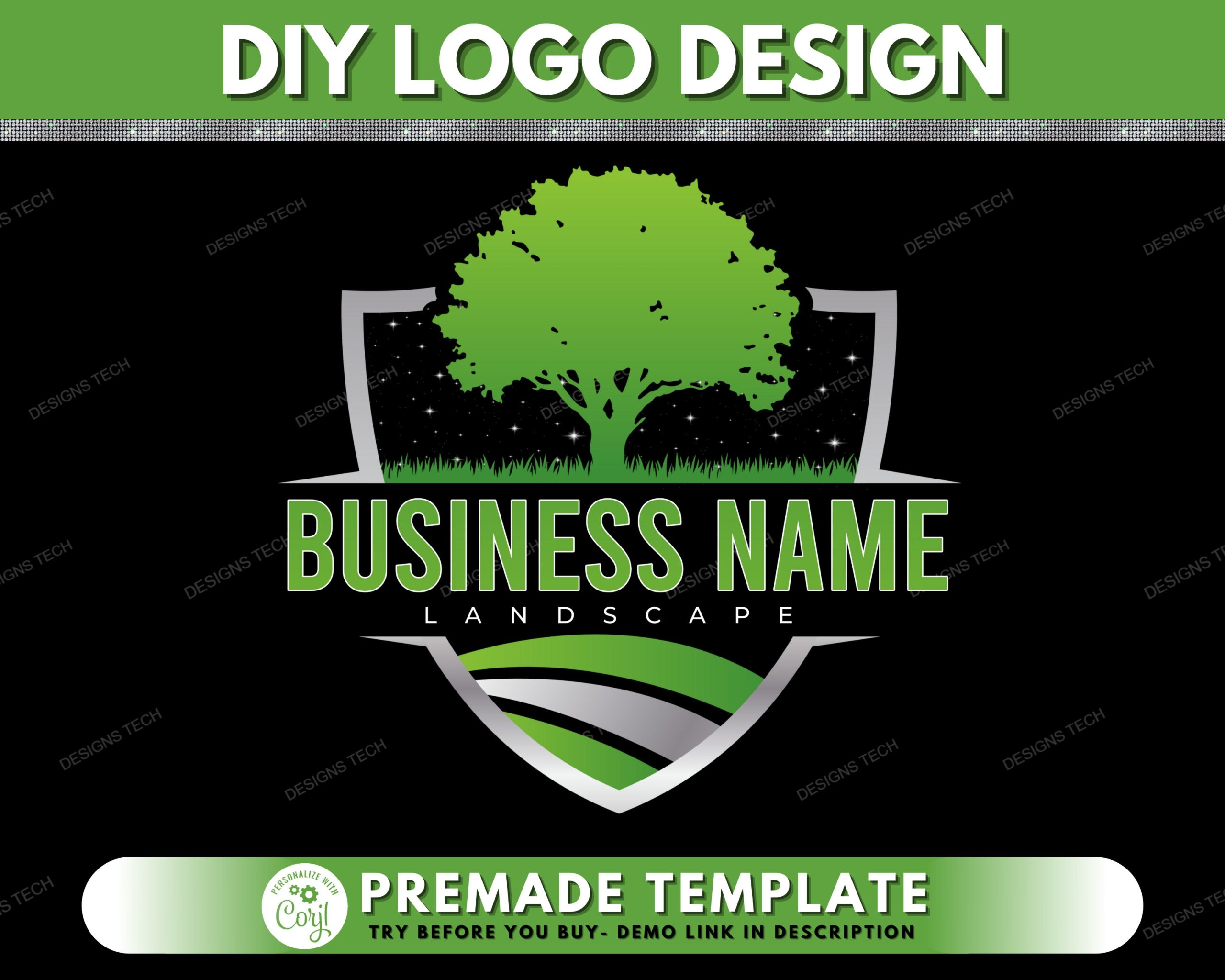 Landscaping Services Logo DIY Logo Design Template Lawncare Logo Lawn Mowing Logo Gardener Logo Yard Garden Service Logo Etsy
