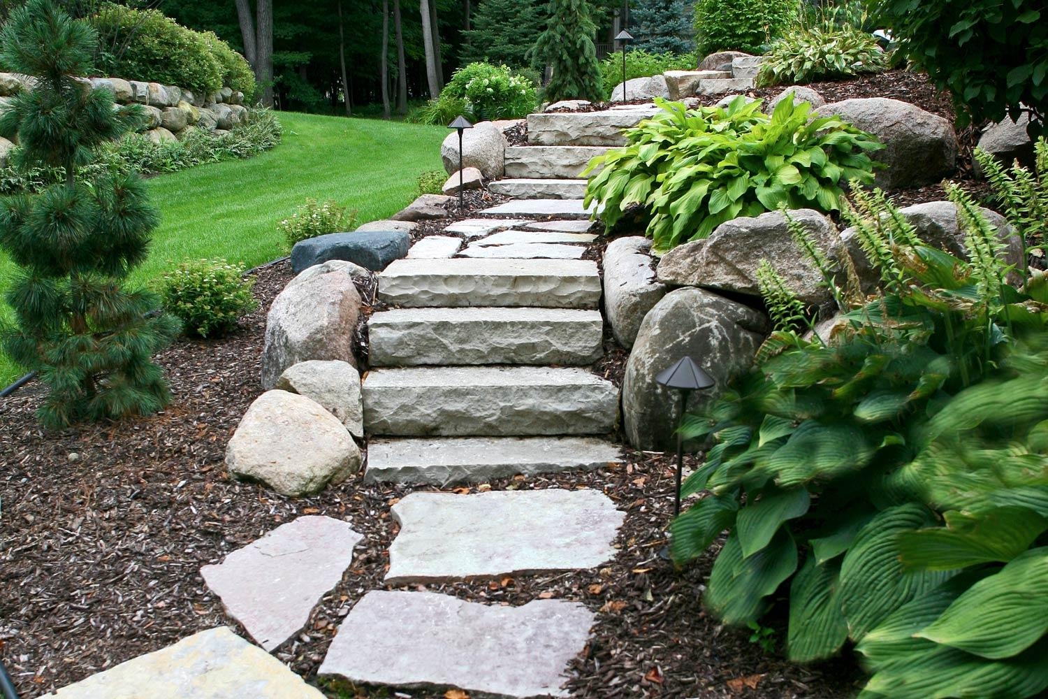 landscape natural stone steps