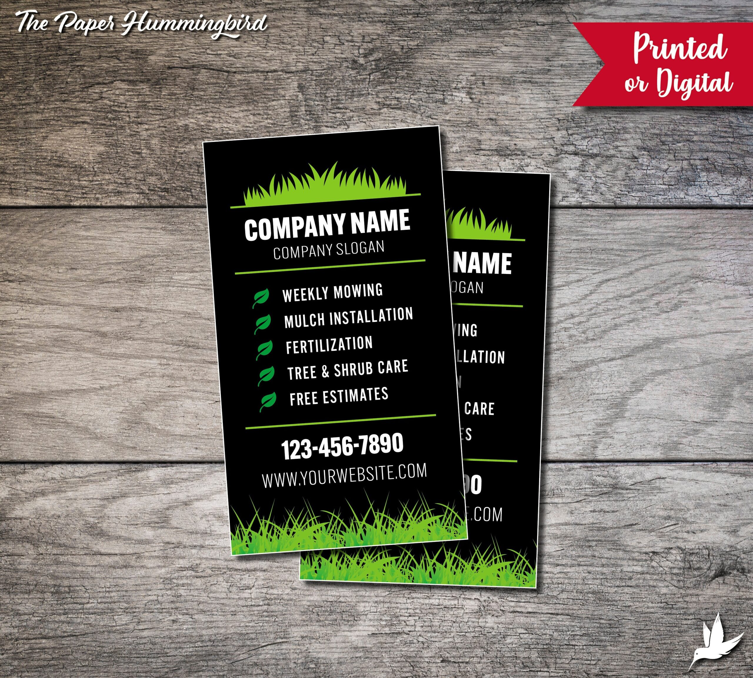 Lawn Care Business Cards Custom Card 3 5 x2 Landscaping Business Card Personalized Company Business Card Premium Mowing Business Card Etsy