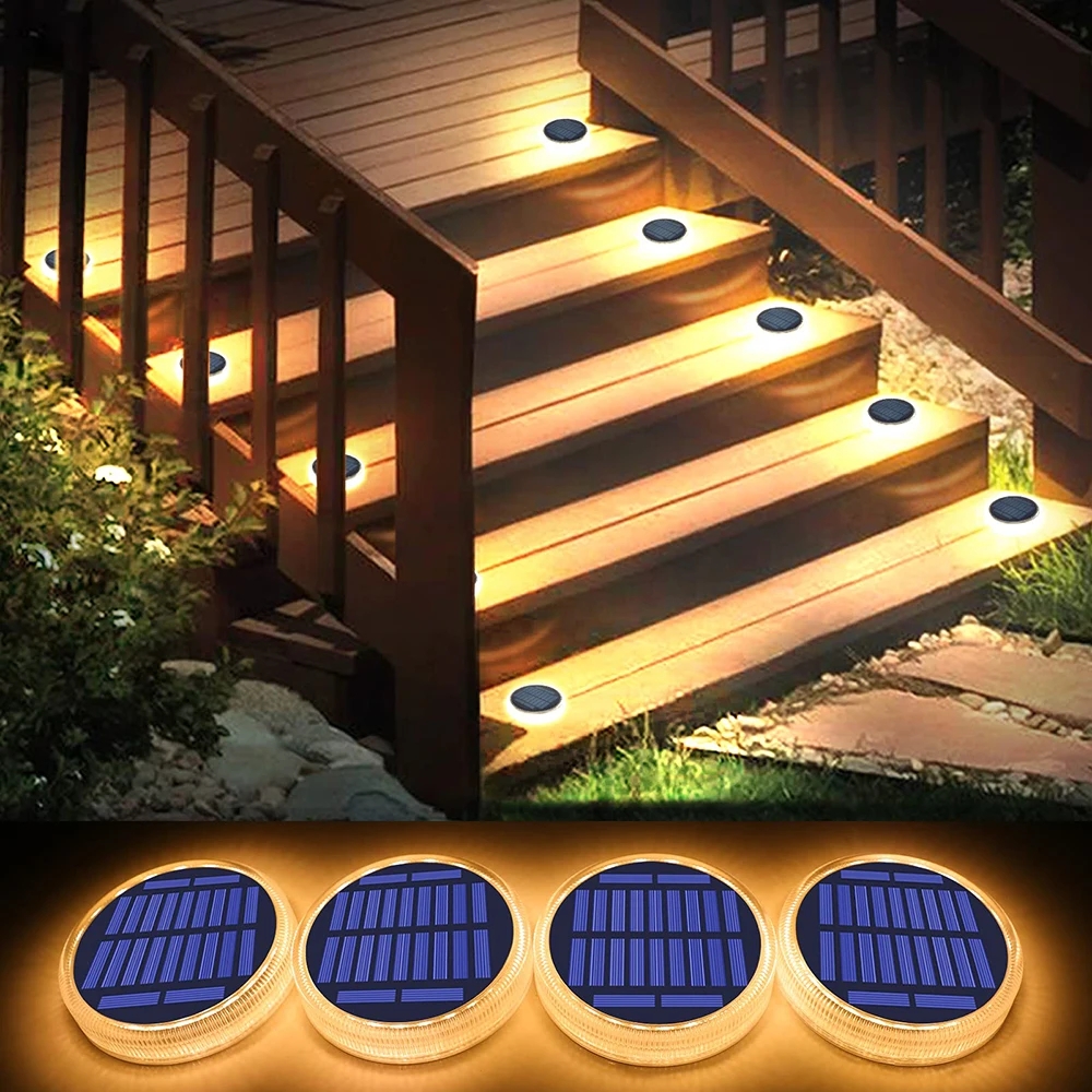 Led Solar Deck Lights Outdoor Waterproof Lawn Lamps Battery Powered Solar Step Light For Pathway Driveway Garden Walkway Patio AliExpress