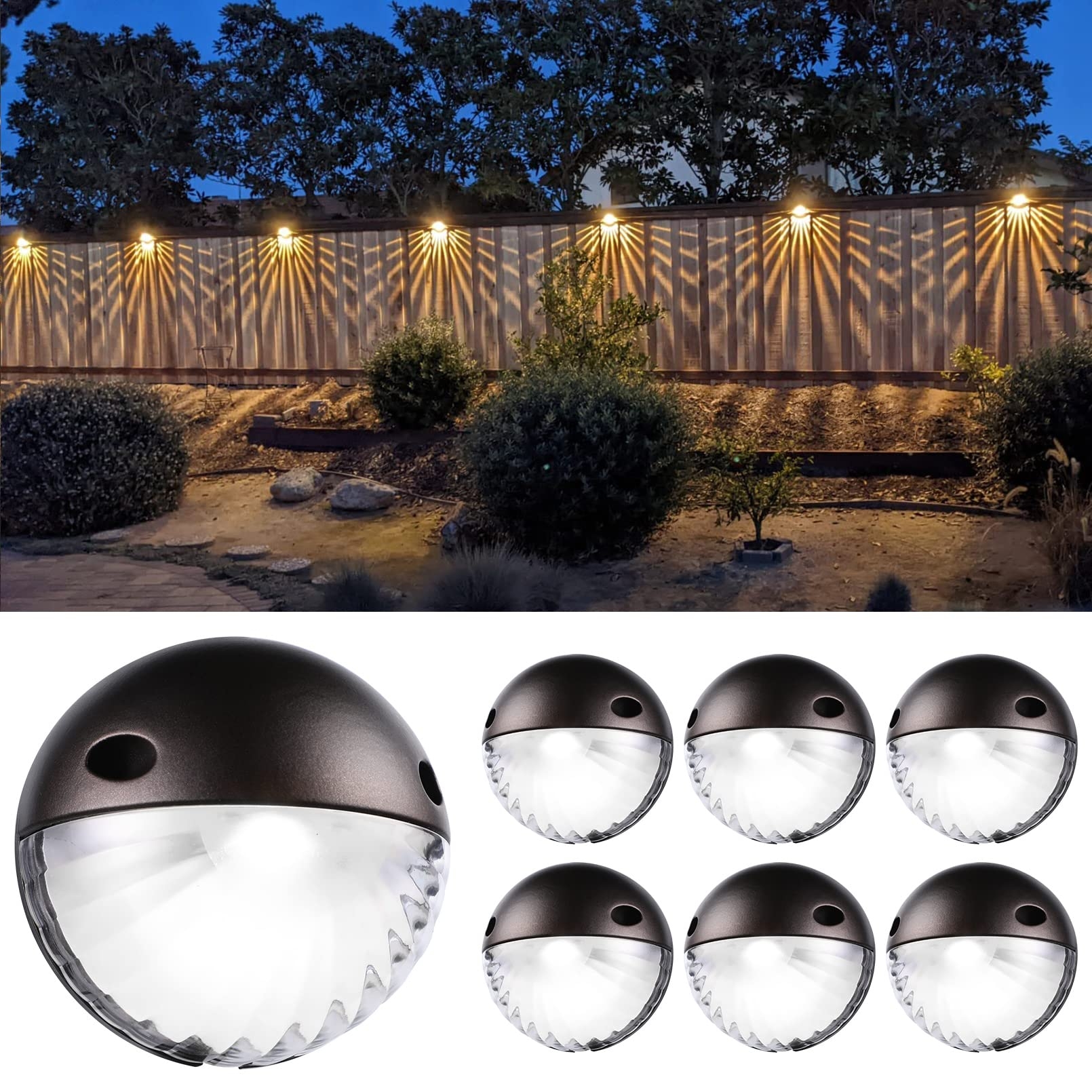 LEONLITE Unique Rays LED Low Voltage Deck Lights Outdoor 12V Landscape Step Railing Fence Light Aluminum 3000K Warm White IP65 Landscape Deck Light For Backyard Oil Rubbed Bronze Pack Of 6 