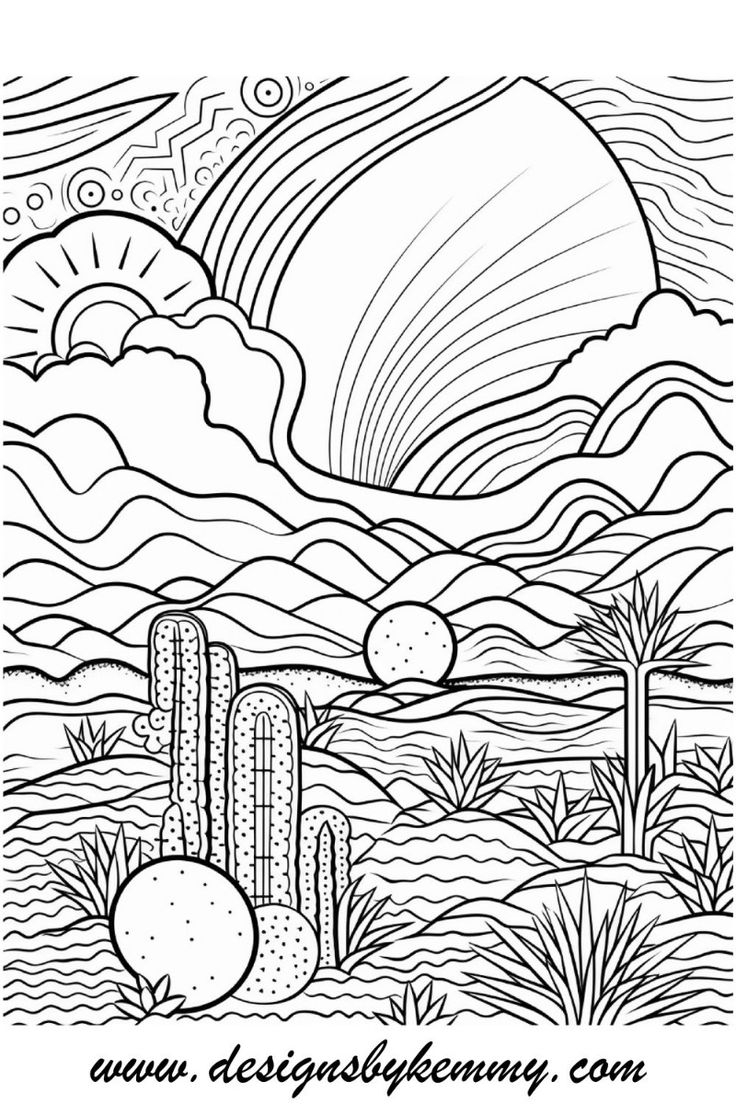 landscape coloring pages